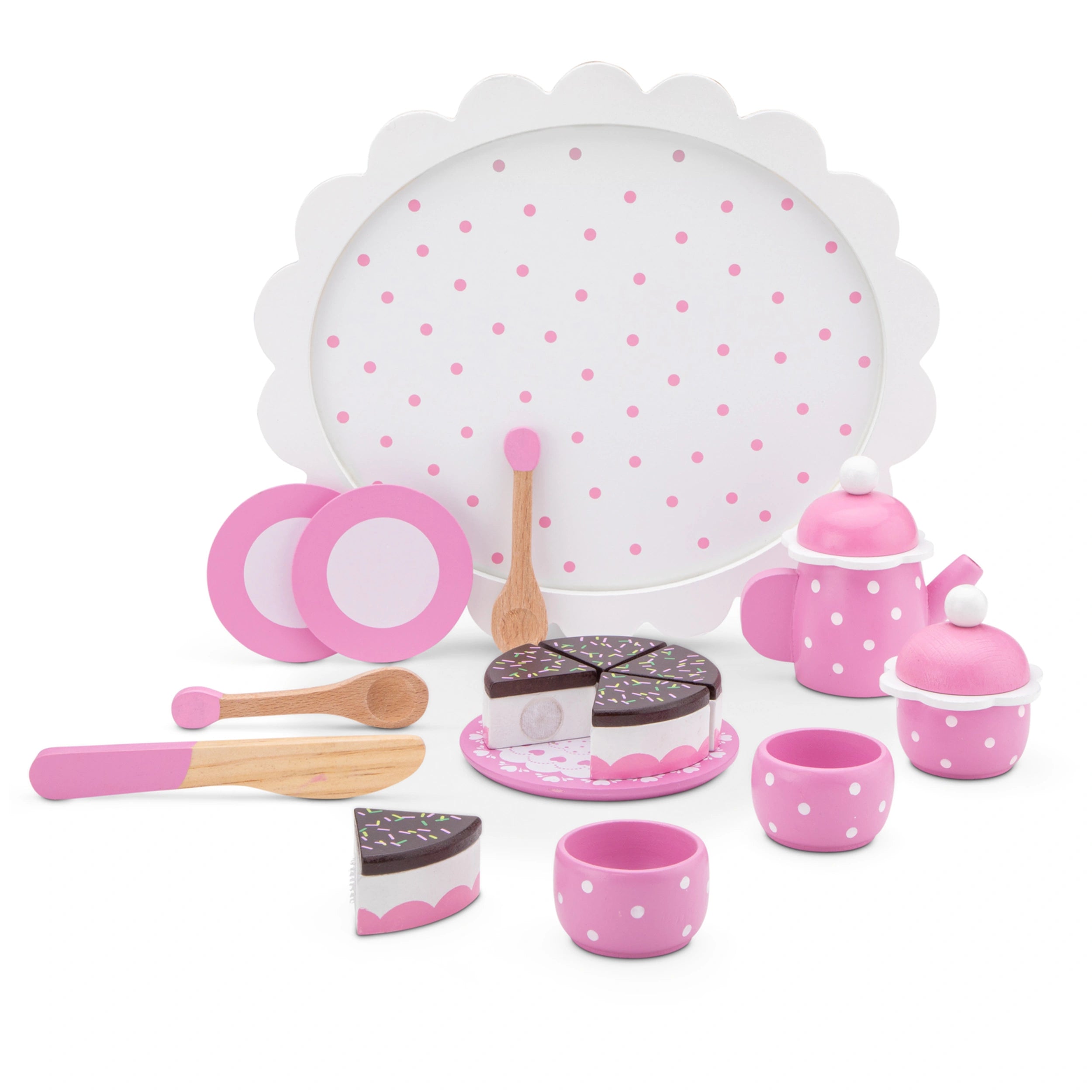 New Classic Toys - Juego de té con pastel para cortar - Rosa - Profesiones de juego y juegos de rol