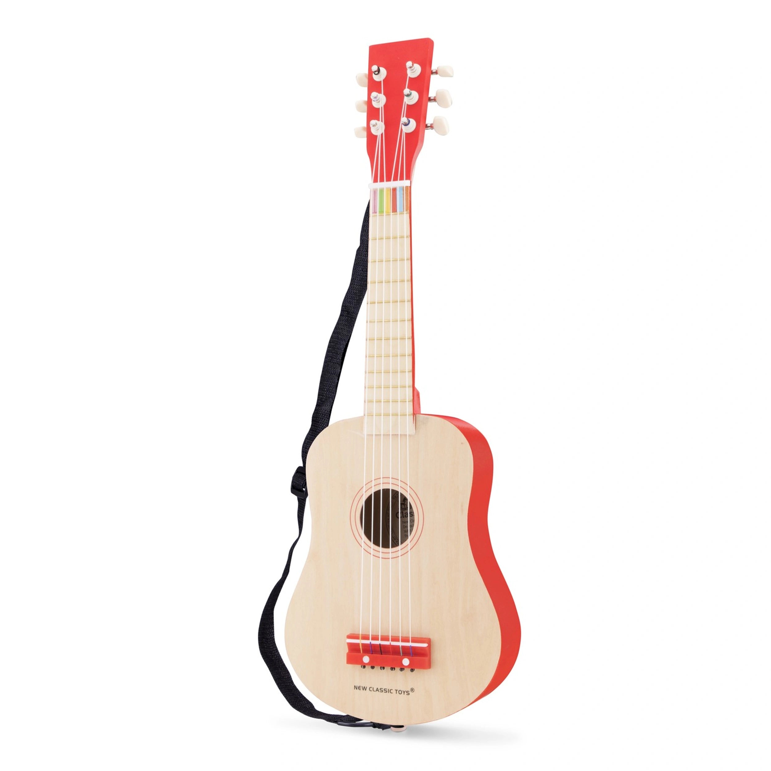 New Classic Toys - Toy Guitar Deluxe - Natural/Red - Musical Instruments