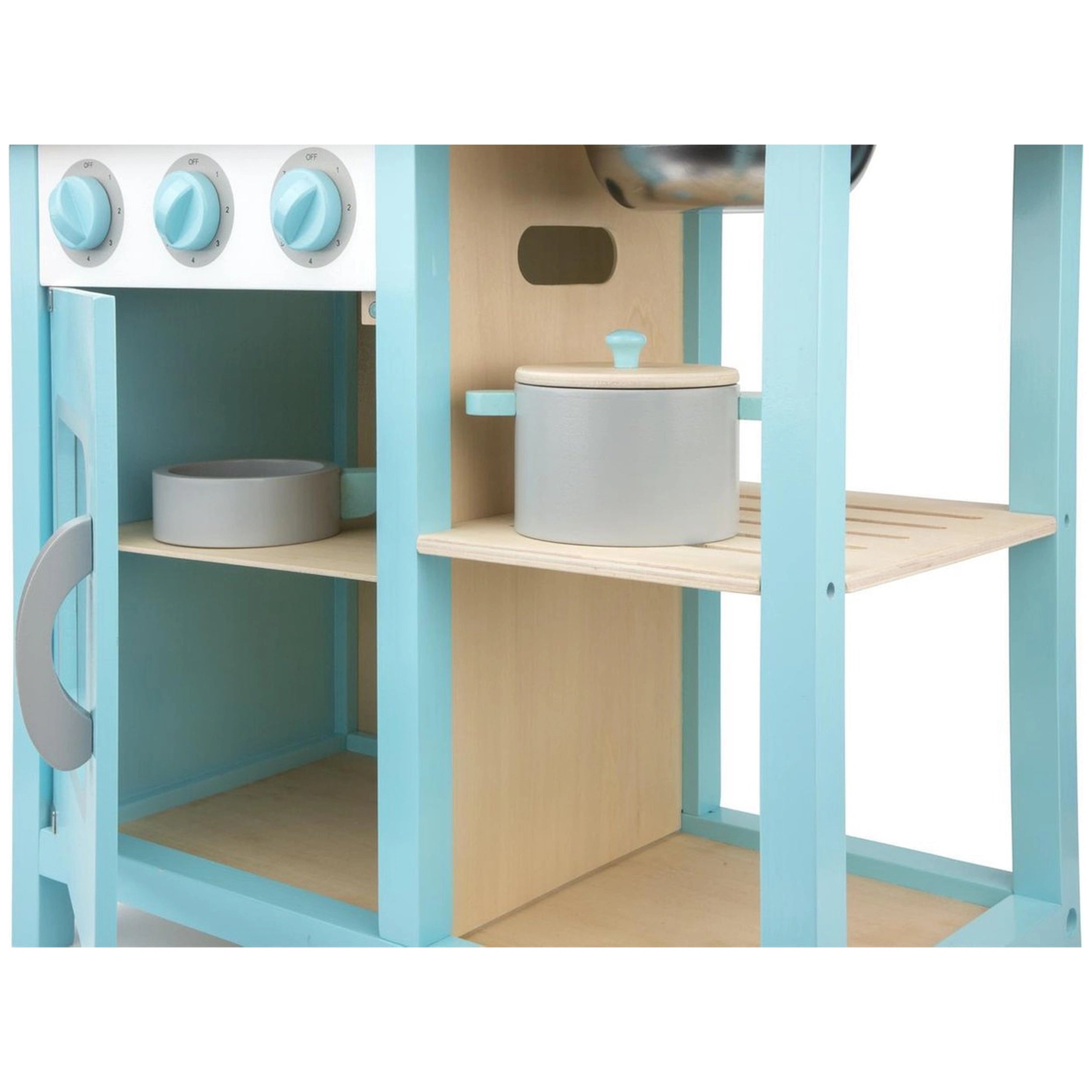New Classic Toys - Cocina de Madera Azul Bon Appetit - Profesiones de Imaginación y Juego de Roles