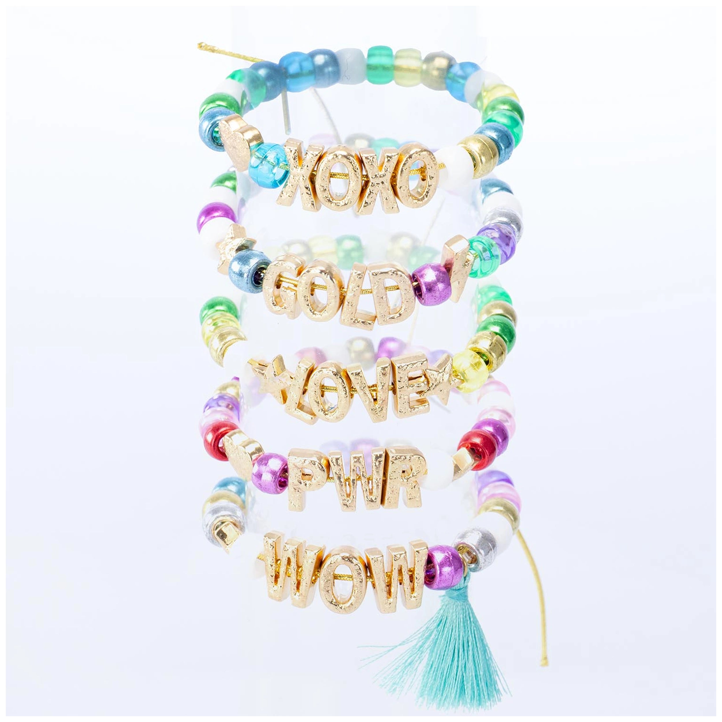 Nice - Beads Abc Diy Bracelets Gold Set - Arts & Crafts