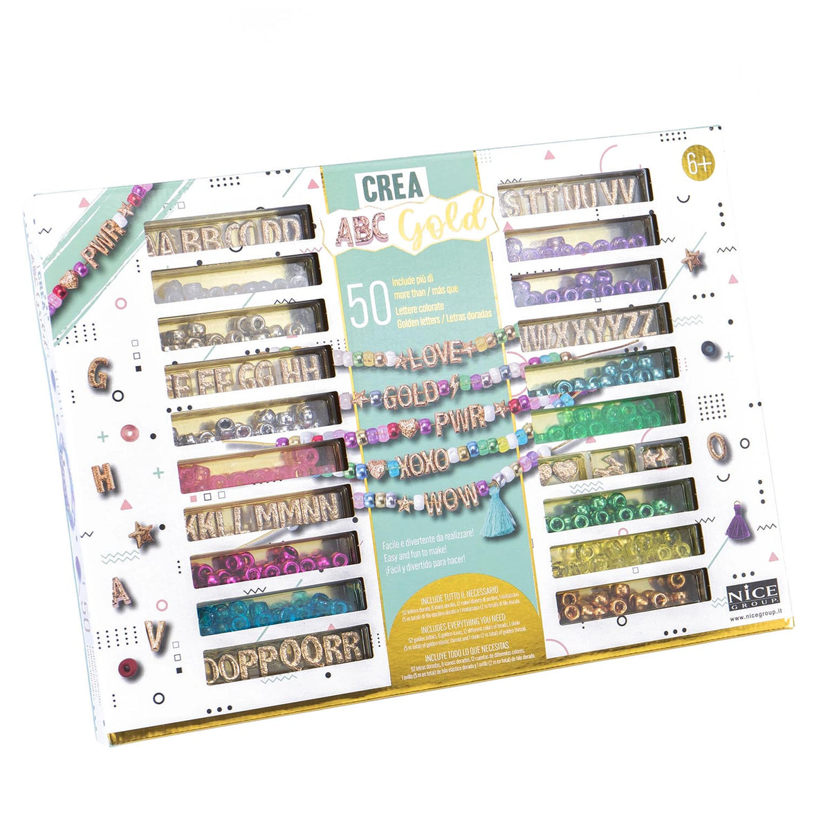 Nice - Beads Abc Diy Bracelets Gold Set - Arts & Crafts