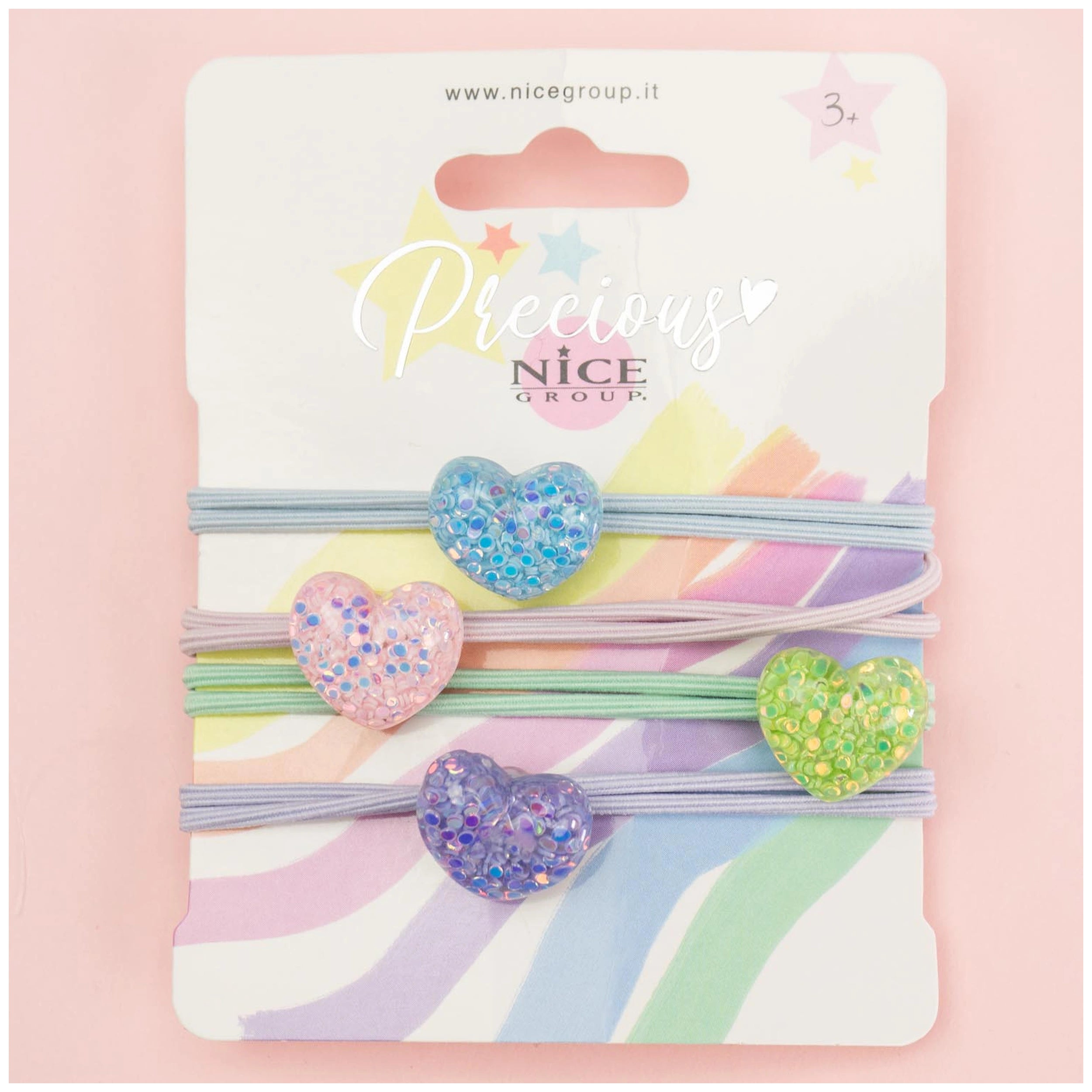 Nice - Heartful 4 Pcs Pcs Hair Elastics Bands Set - Personal Care