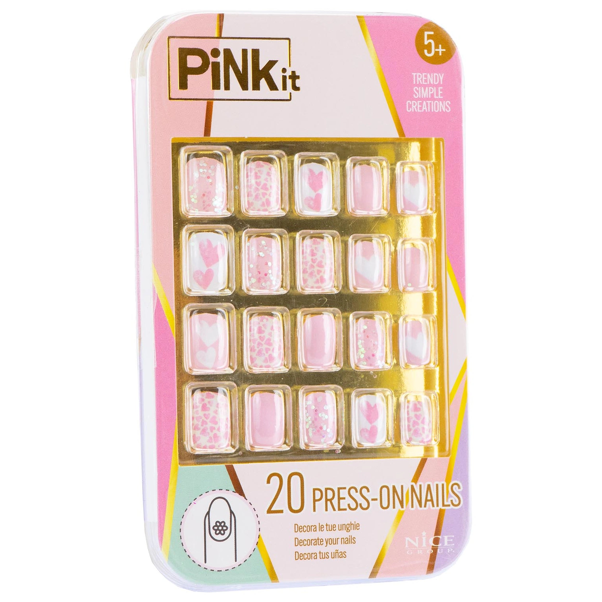 Nice - Pinkit Press-On Nails Makeup Set - Makeup