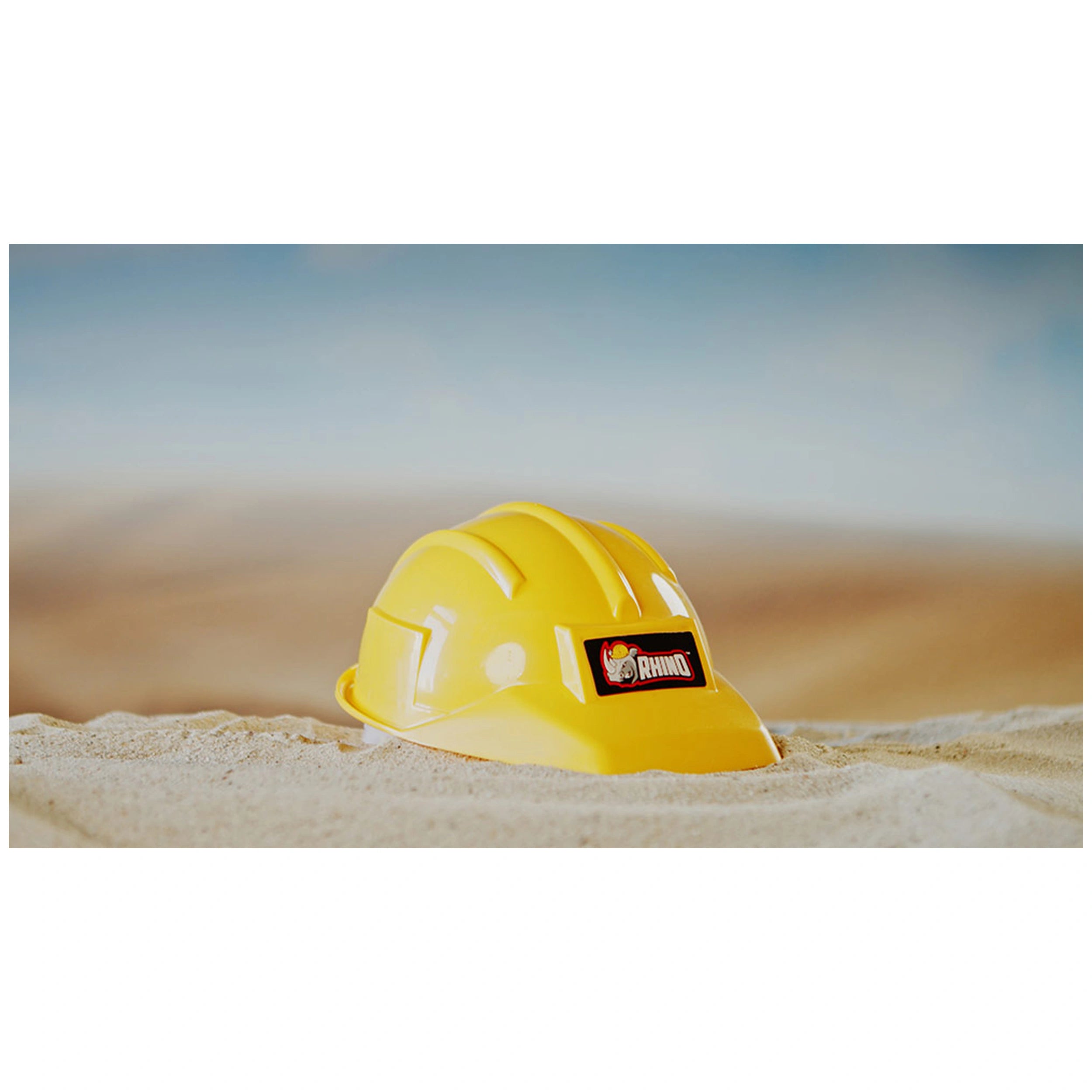 Nikko Rhino - Building Machines Sand Set with Helmet new Shovel & Rake - Dump Truck Play Vehicle