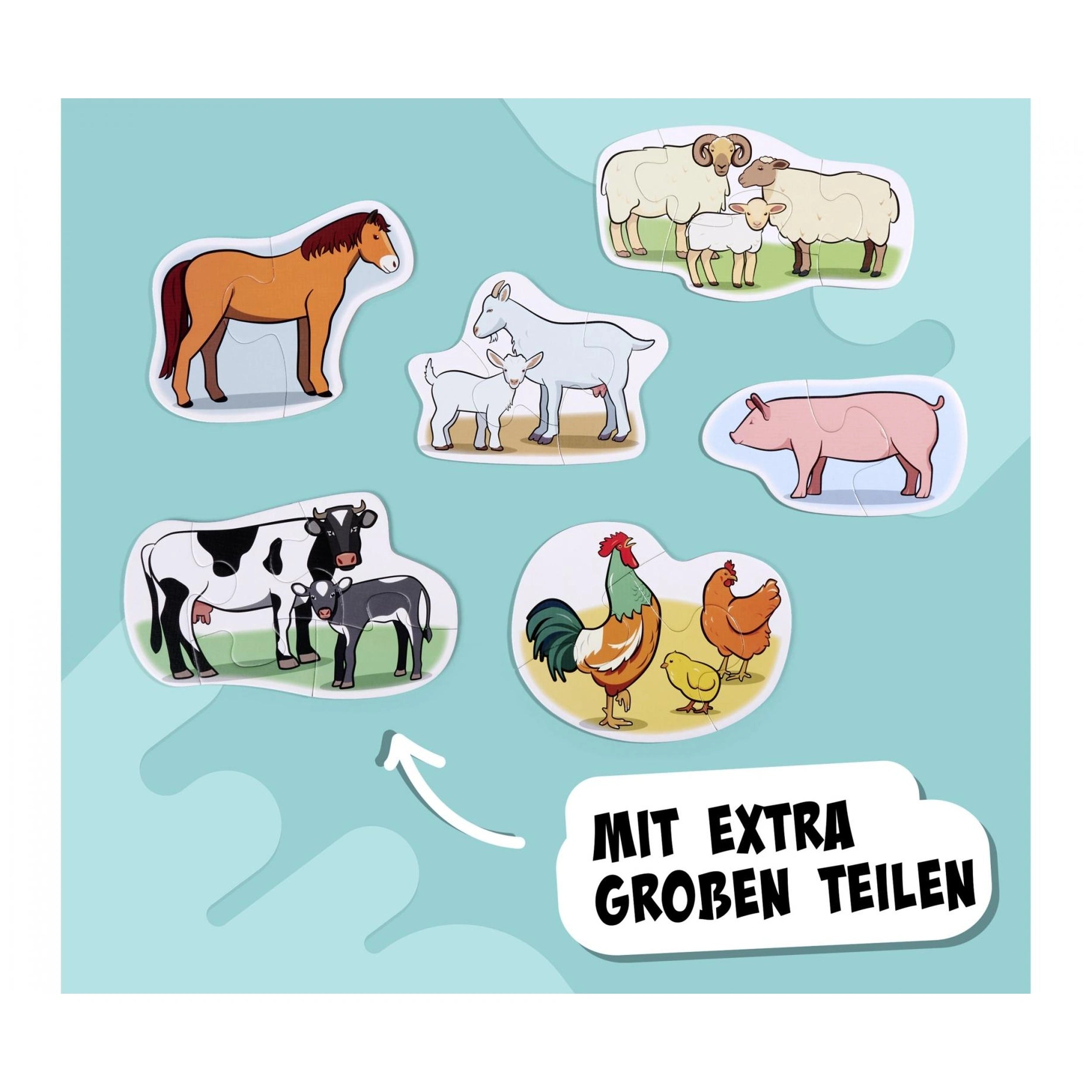 Noris - 6 primeros Puzzles - Animales de la Granja - Puzzles - Edición Internacional - Puzzles