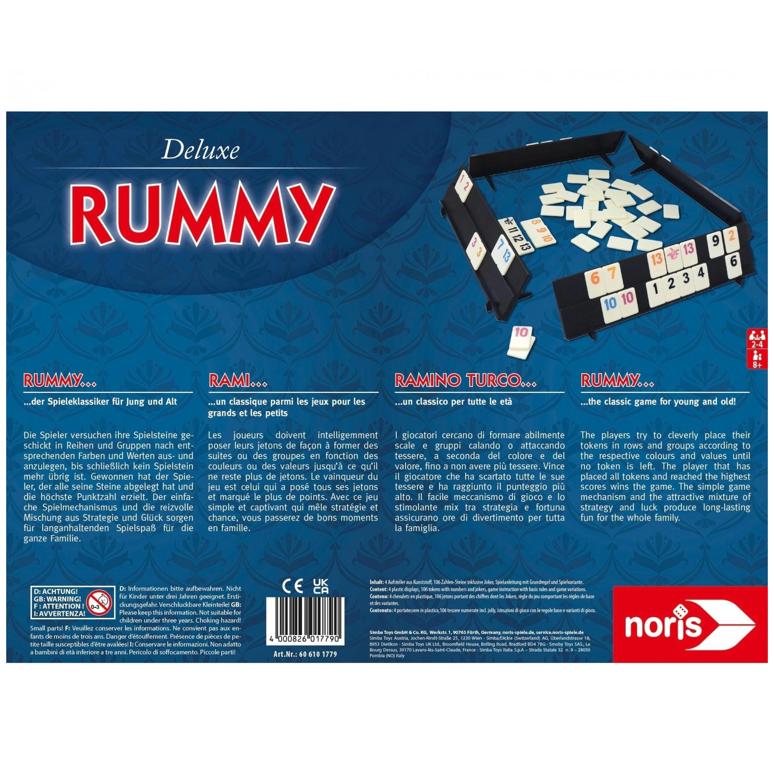Noris - Set Deluxe - Rummy - Juegos de Mesa - Edición Internacional - Juegos de Mesa