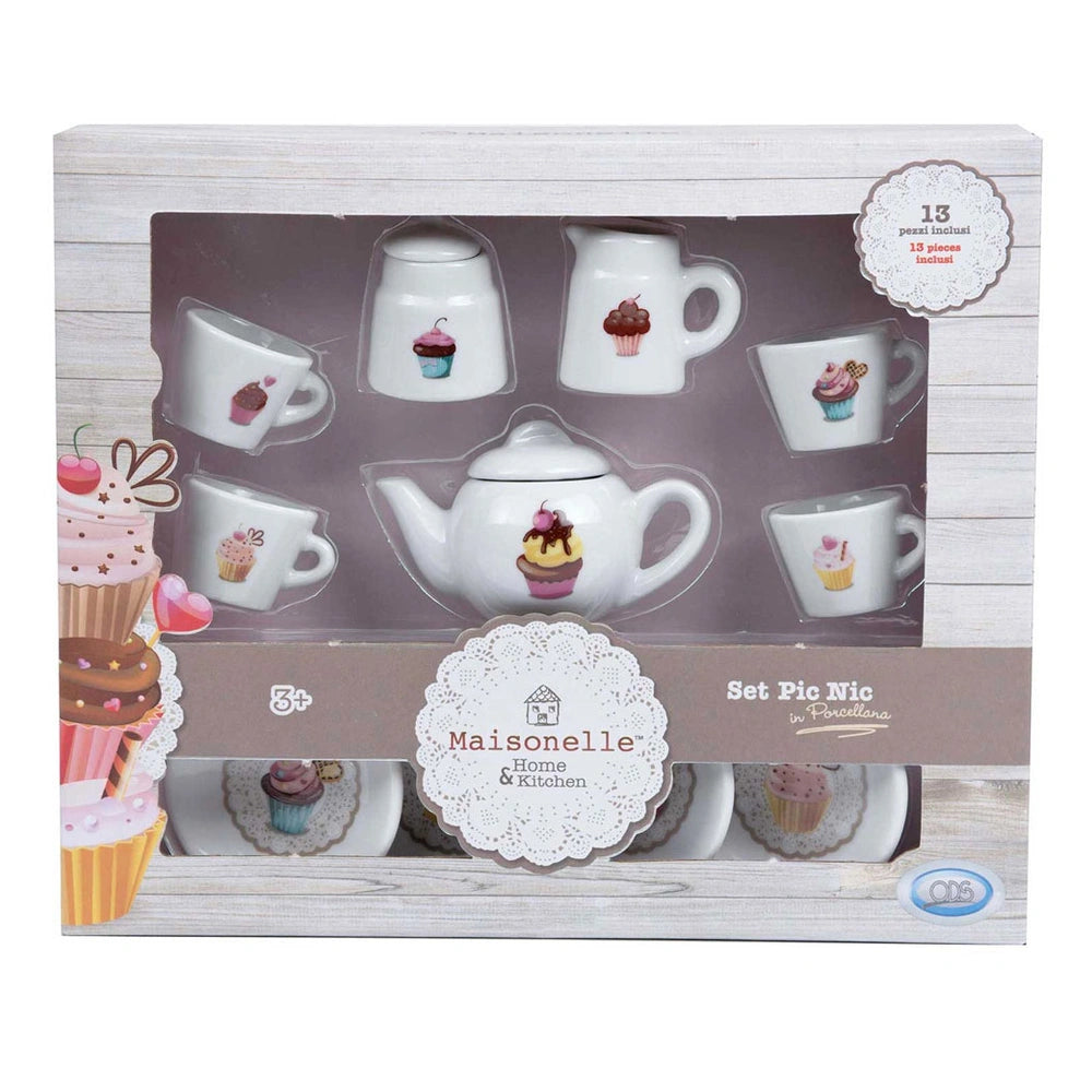 Maisonelle - Sets de juego - Juego de té de porcelana - 13 piezas - 3 Años - Juego creativo