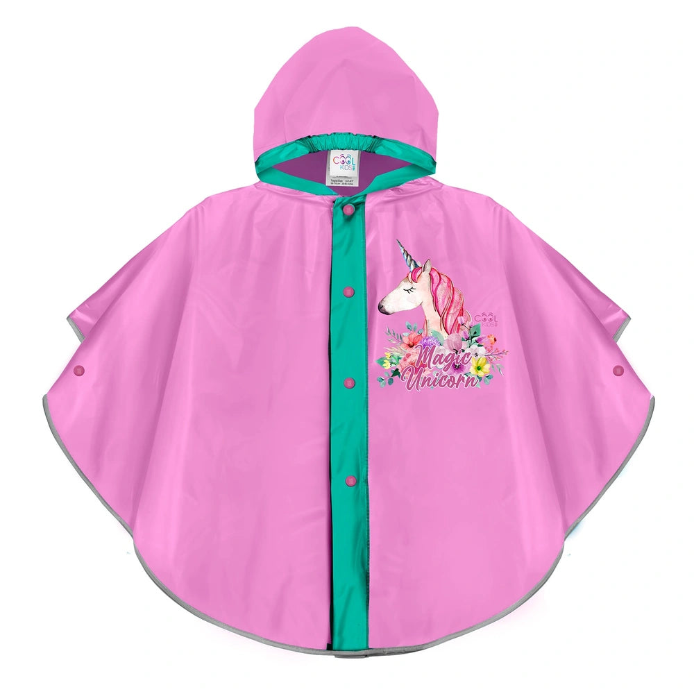 Perletti - Ponchos - Poncho de lluvia Unicornio Mágico - Reflectante - 3-6 Años