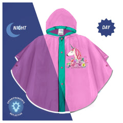 Perletti - Ponchos - Poncho de lluvia Unicornio Mágico - Reflectante - 3-6 Años