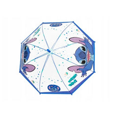 Perletti - Paraguas - Disney Lilo & Stitch Transparente - 3-6 Años - Seguro Manual