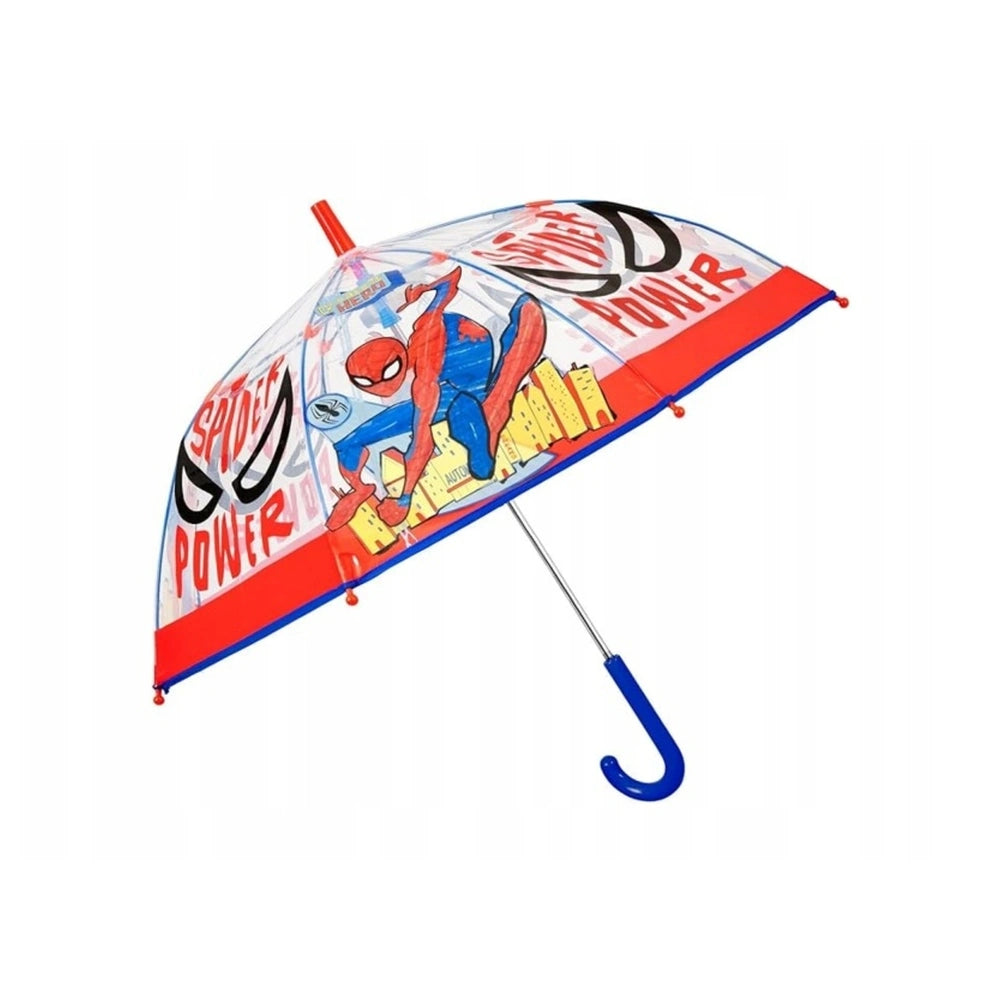Perletti - Rain Umbrellas - Spider-Man Transparent Dome Umbrella - 3-6 Yrs - Child-Safe Design