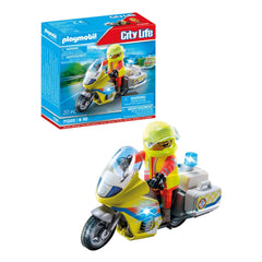 Playmobil City Life Emergency Motorcycle With Flashing Light - 71205