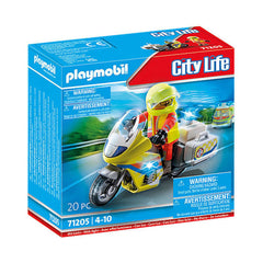 Playmobil City Life Emergency Motorcycle With Flashing Light - 71205