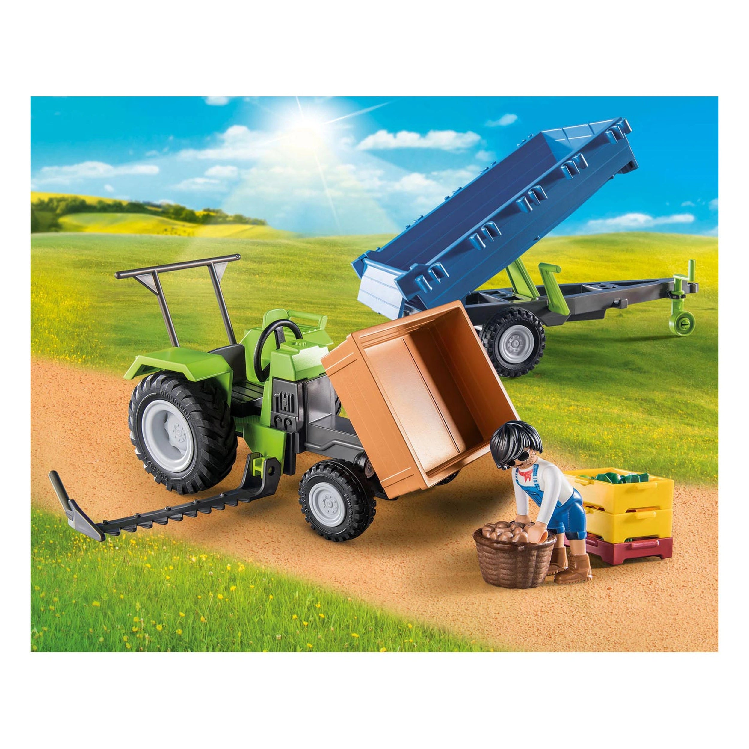 Playmobil Country Tractor With Trailer - 71249