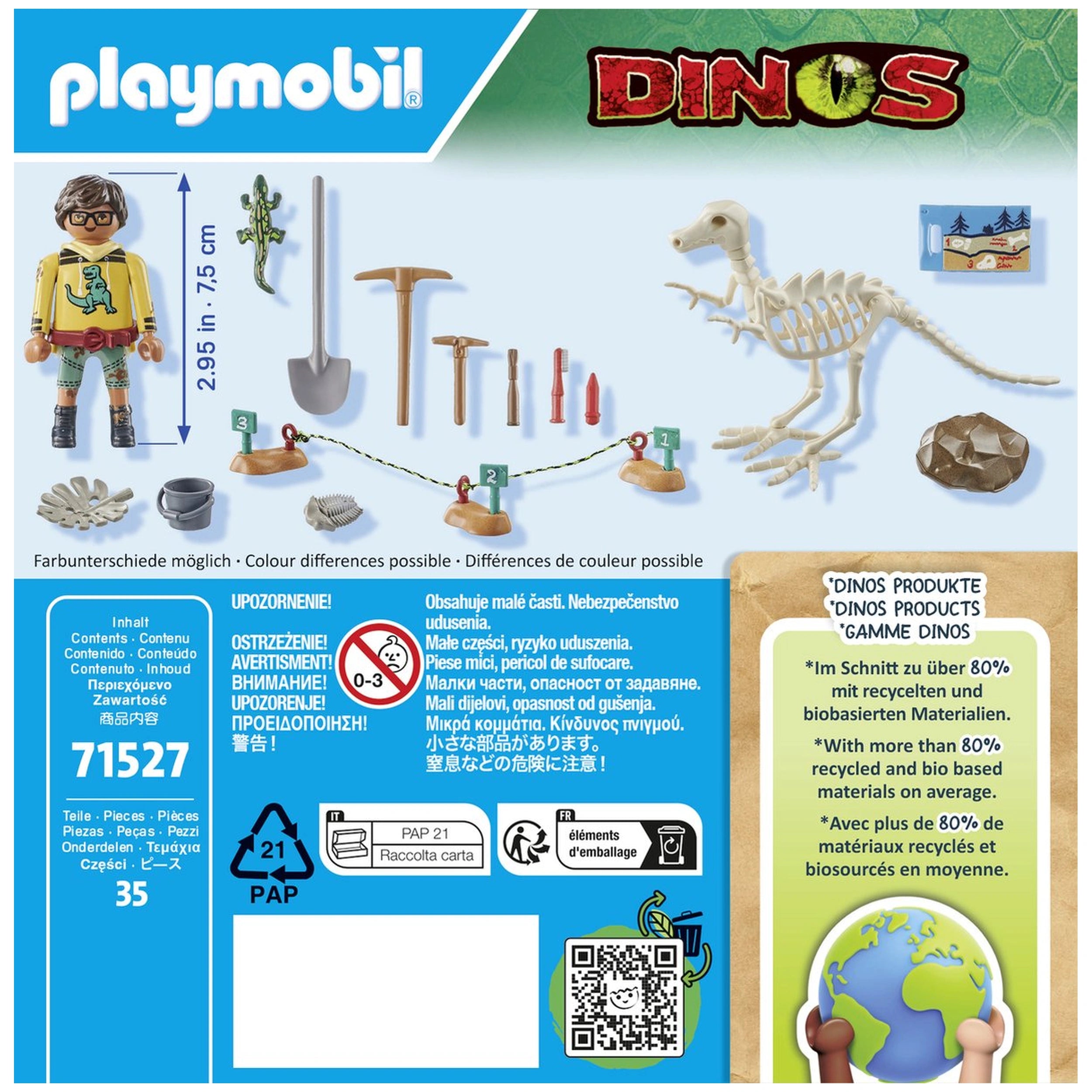 Playmobil Dinos Excavation Site With Dinosaur Skeleton - 71527