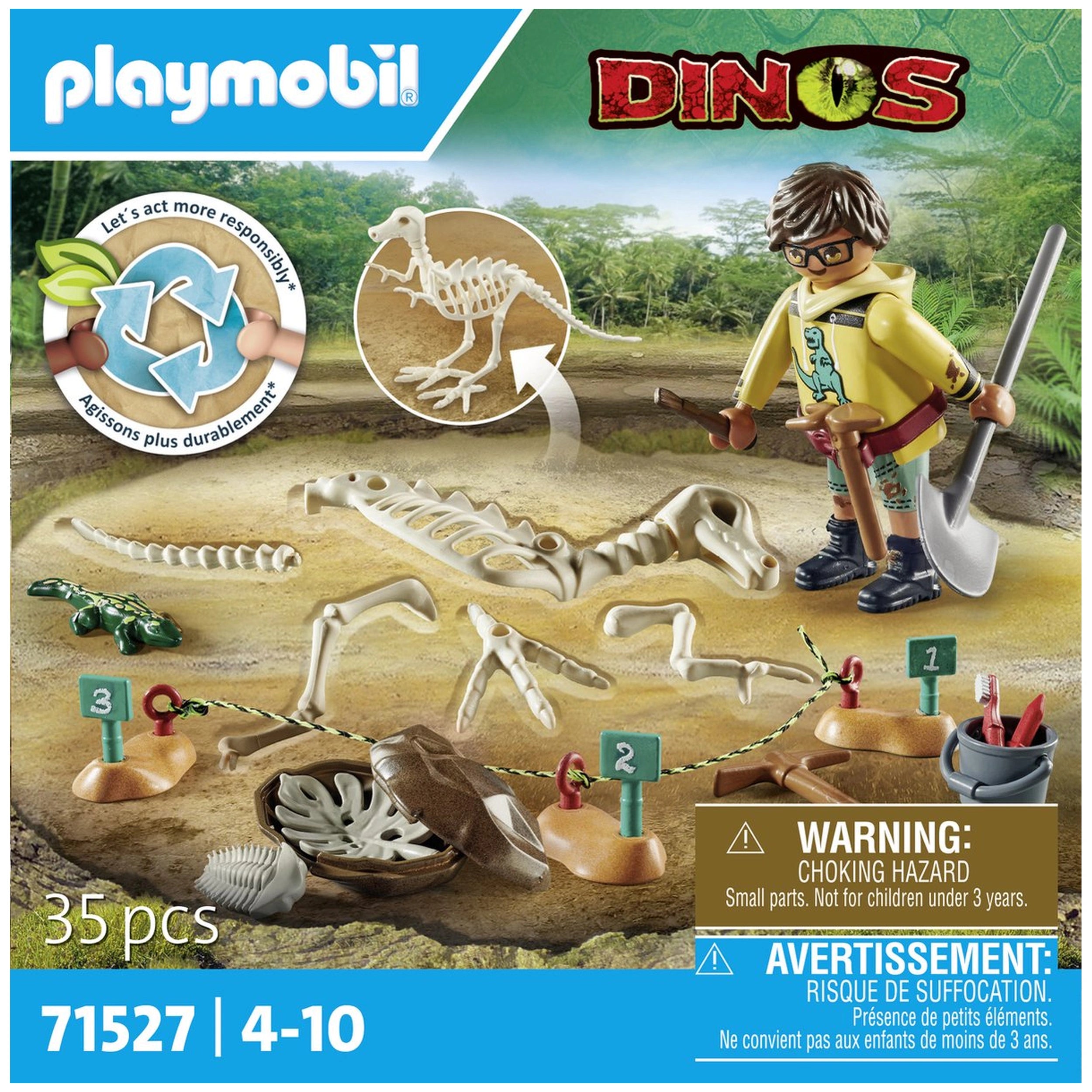 Playmobil Dinos Excavation Site With Dinosaur Skeleton - 71527