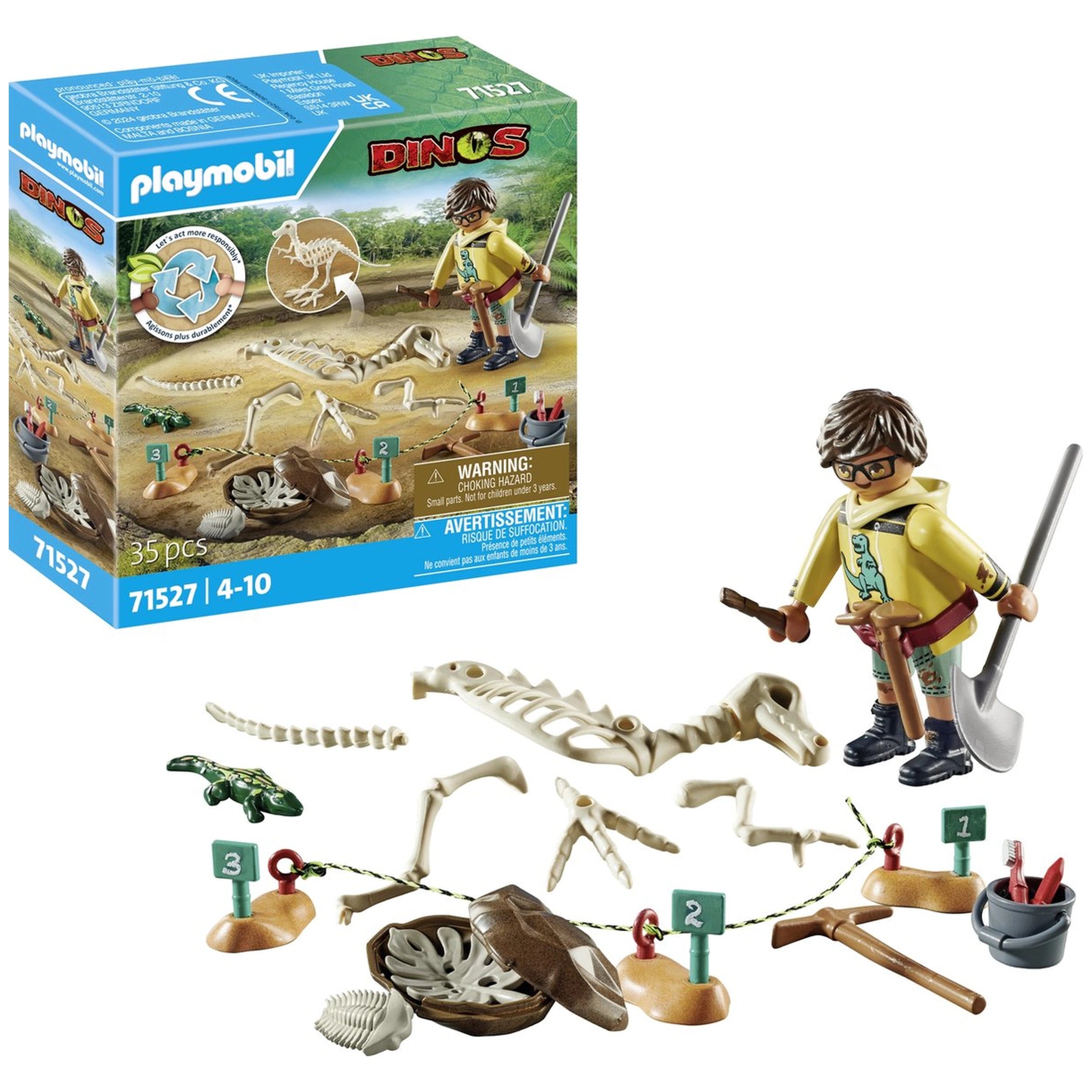 Playmobil Dinos Excavation Site With Dinosaur Skeleton - 71527
