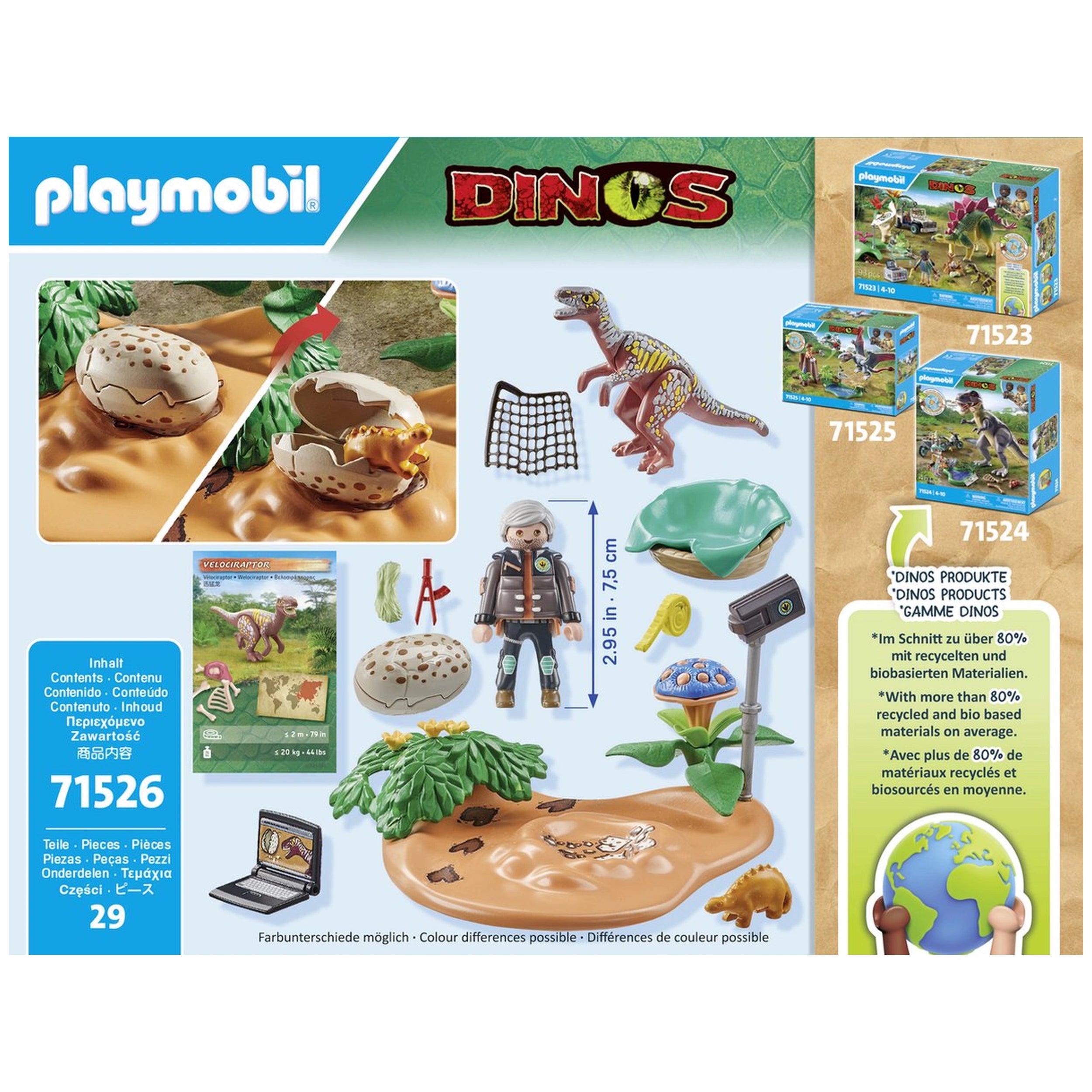 Playmobil Dinos Stegosaurus Nest With Egg Thief - 71526