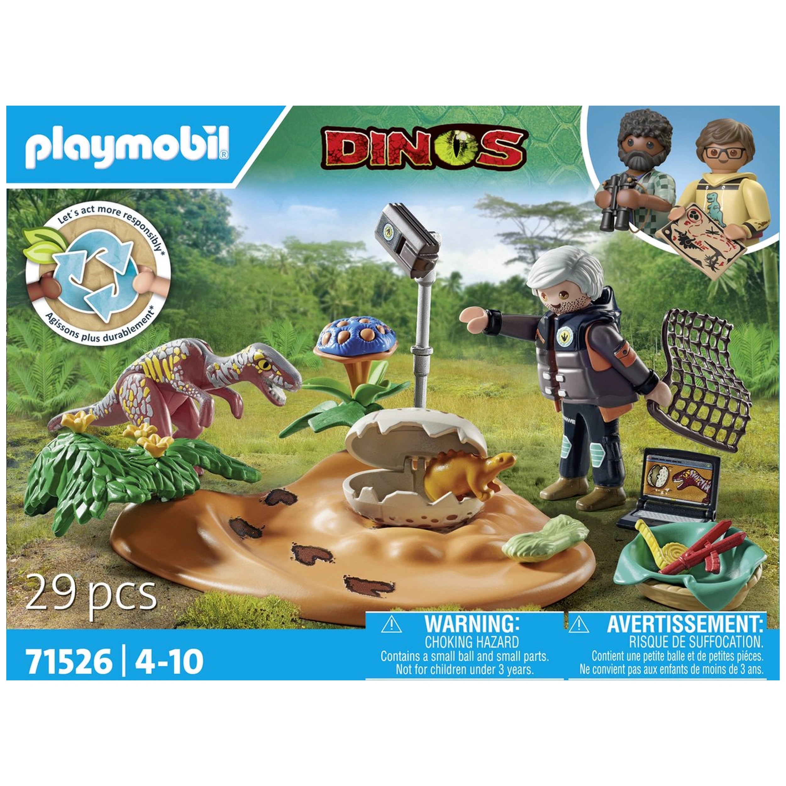 Playmobil Dinos Stegosaurus Nest With Egg Thief - 71526