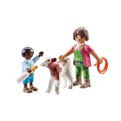 Playmobil - DuoPack-Farmer-with-Calf - Toy-Playsets
