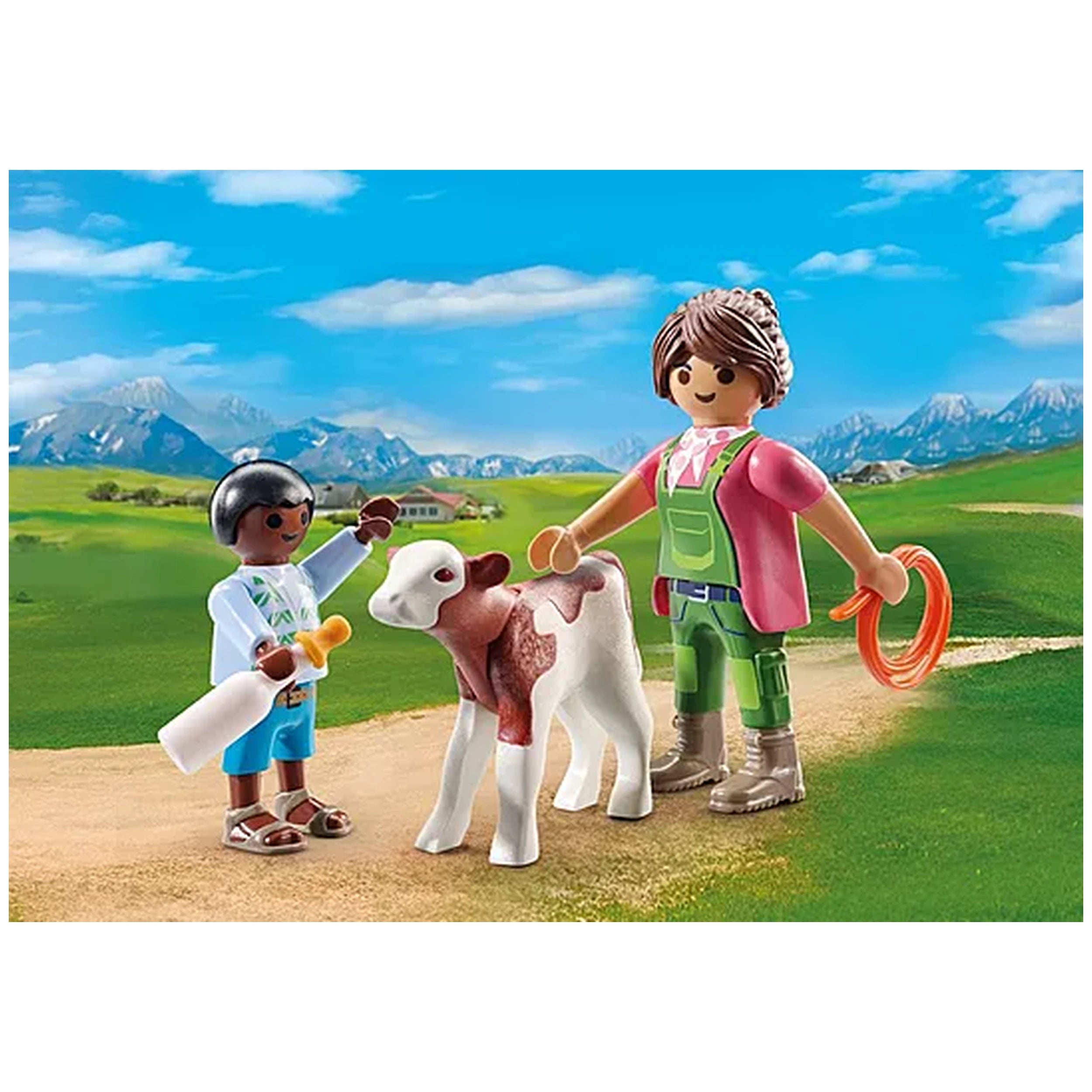 Playmobil - DuoPack-Farmer-with-Calf - Toy-Playsets