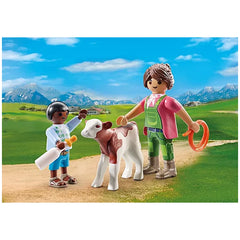 Playmobil - DuoPack-Farmer-with-Calf - Toy-Playsets