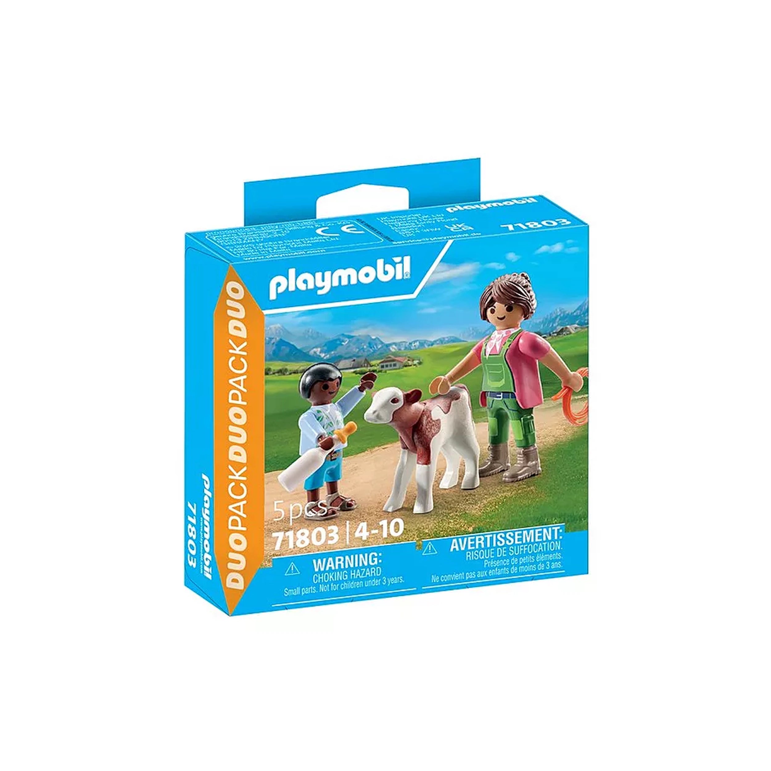 Playmobil - DuoPack-Farmer-with-Calf - Toy-Playsets
