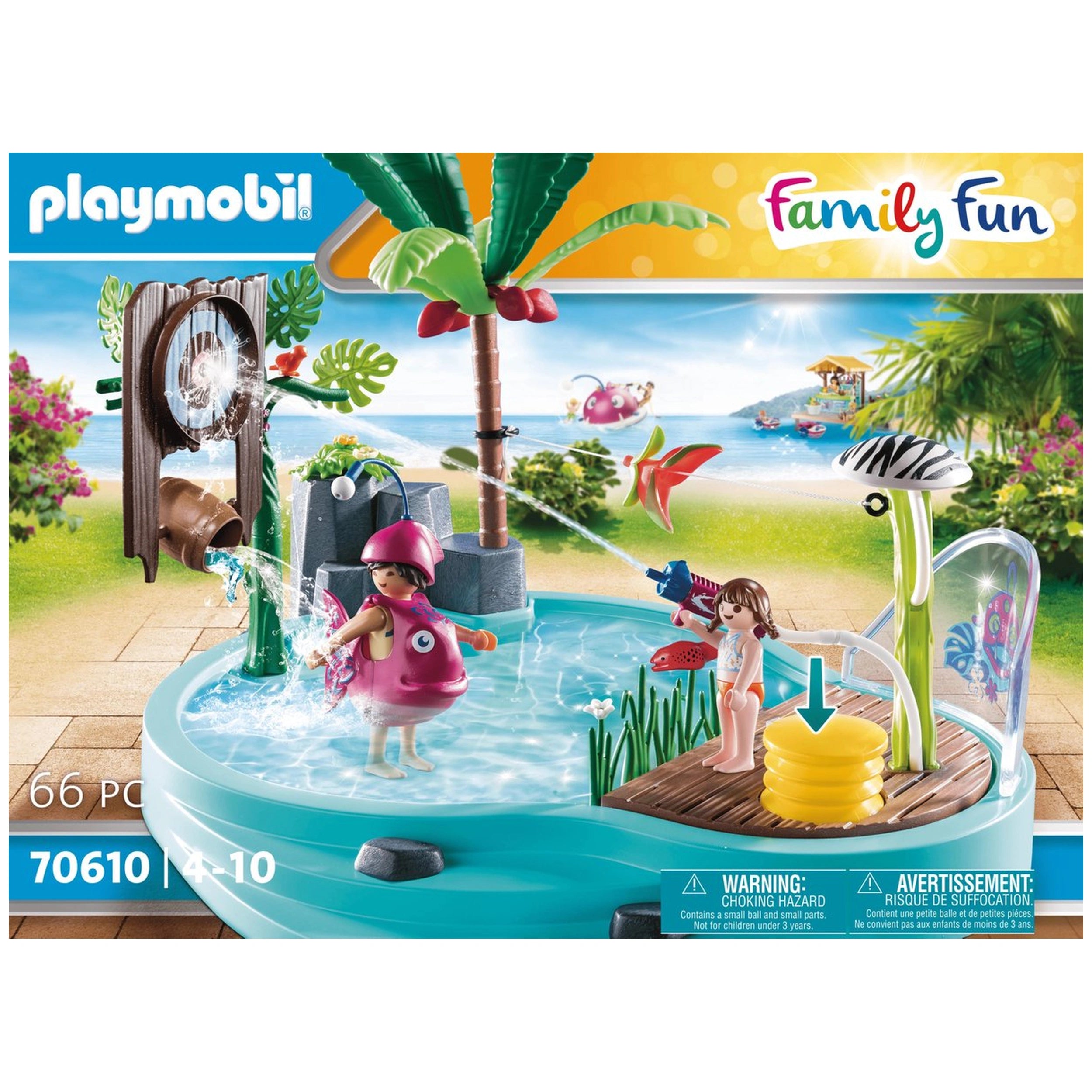 Playmobil Family Fun Swimming Pool With Water Splash - 70610