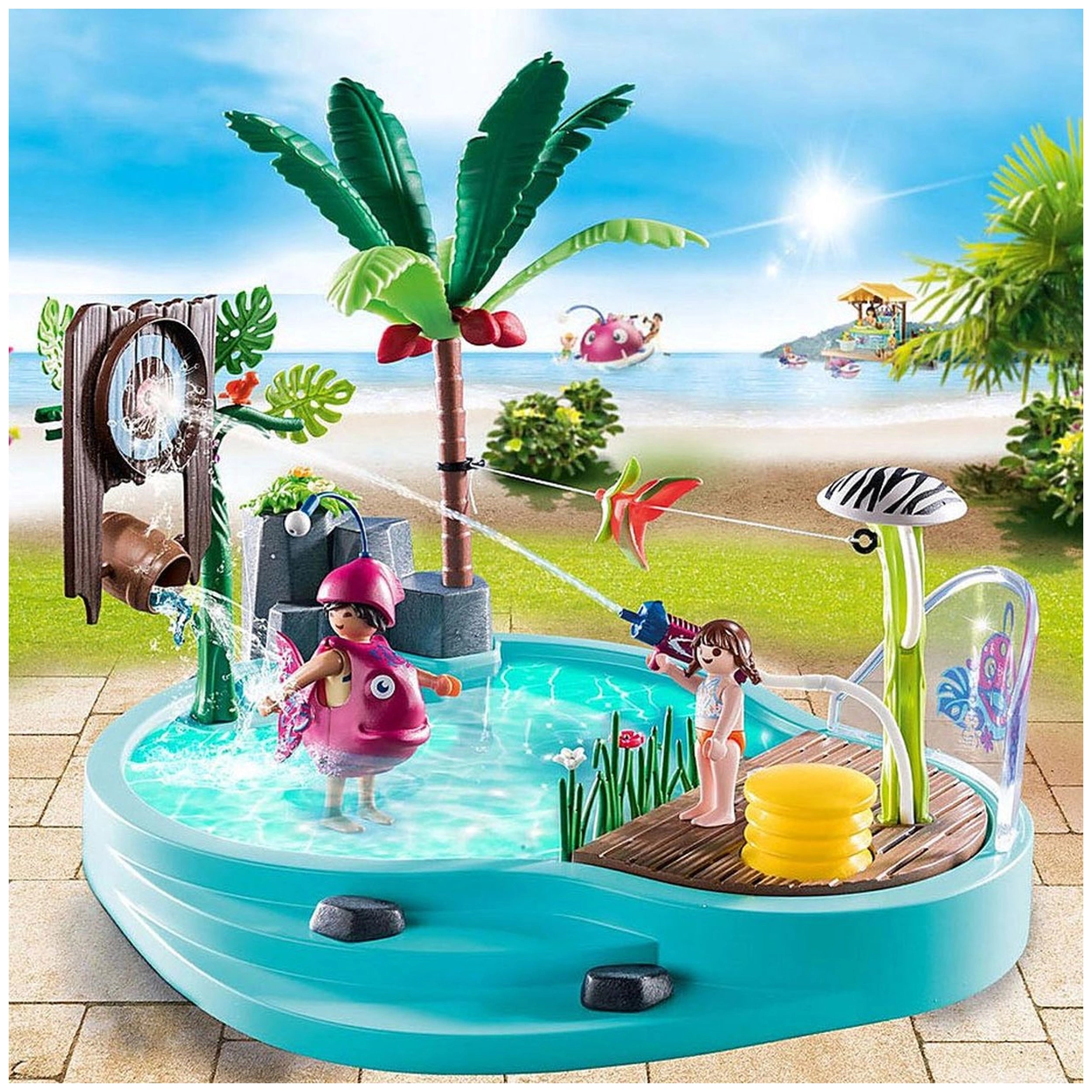 Playmobil Family Fun Swimming Pool With Water Splash - 70610