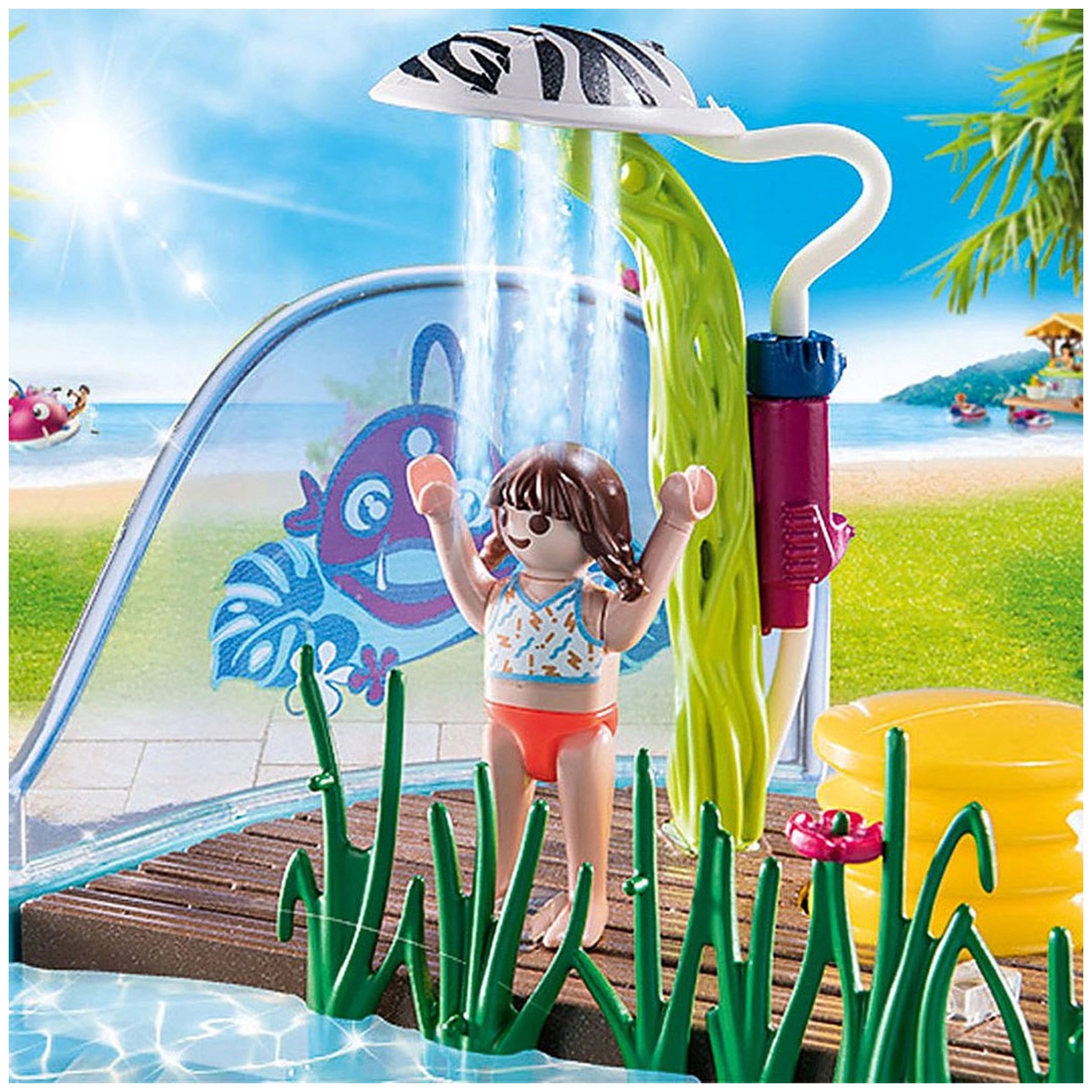 Playmobil Family Fun Swimming Pool With Water Splash - 70610