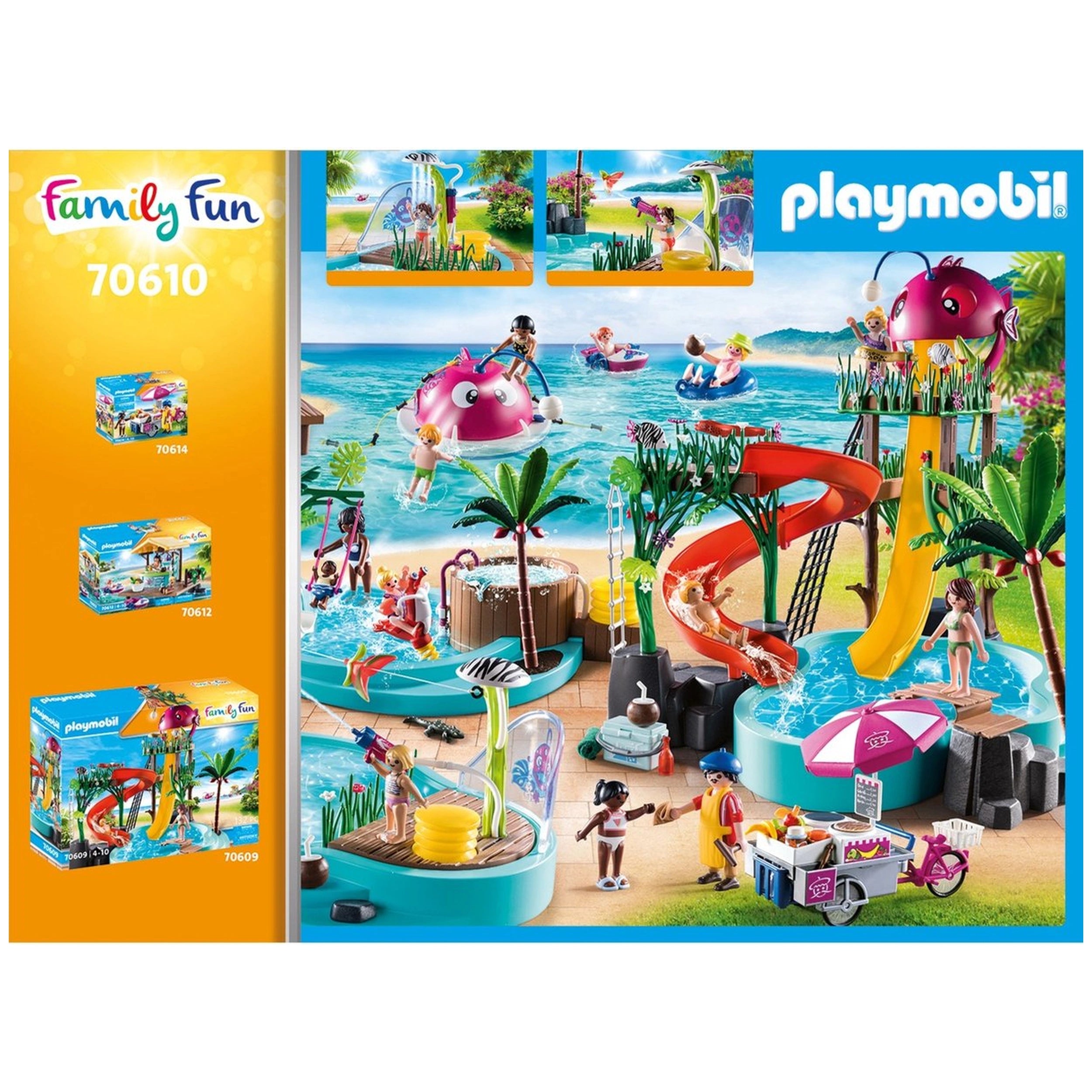 Playmobil Family Fun Swimming Pool With Water Splash - 70610