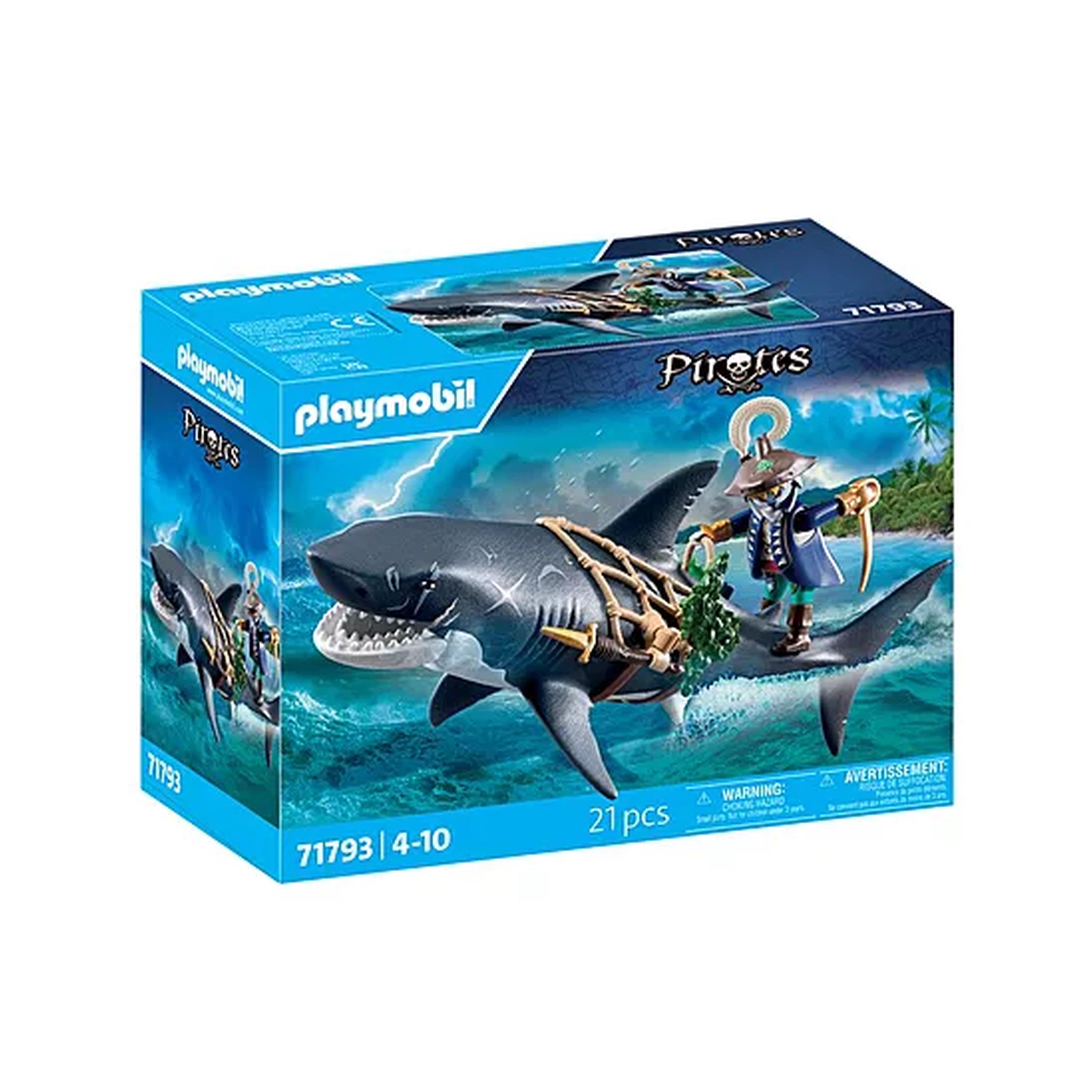 Playmobil - Giant-Shark-with-Pirate - Toy-Playsets