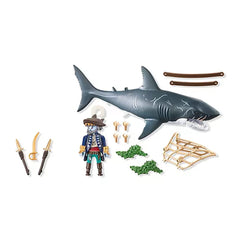 Playmobil - Giant-Shark-with-Pirate - Toy-Playsets