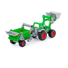 WADER - Farmer-Technic-Tractor-with-Frontloader-and-Trailer - Play-Vehicles
