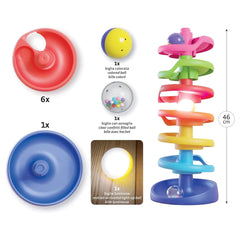Quercetti - Juguetes de Primera Infancia - Torre Espiral Brightball - 46 cm - 1+ Años