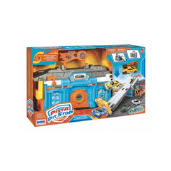 RS Toys - Pista Pit Stop 2 in 1 Portable Garage and Launcher Track - Play Vehicles