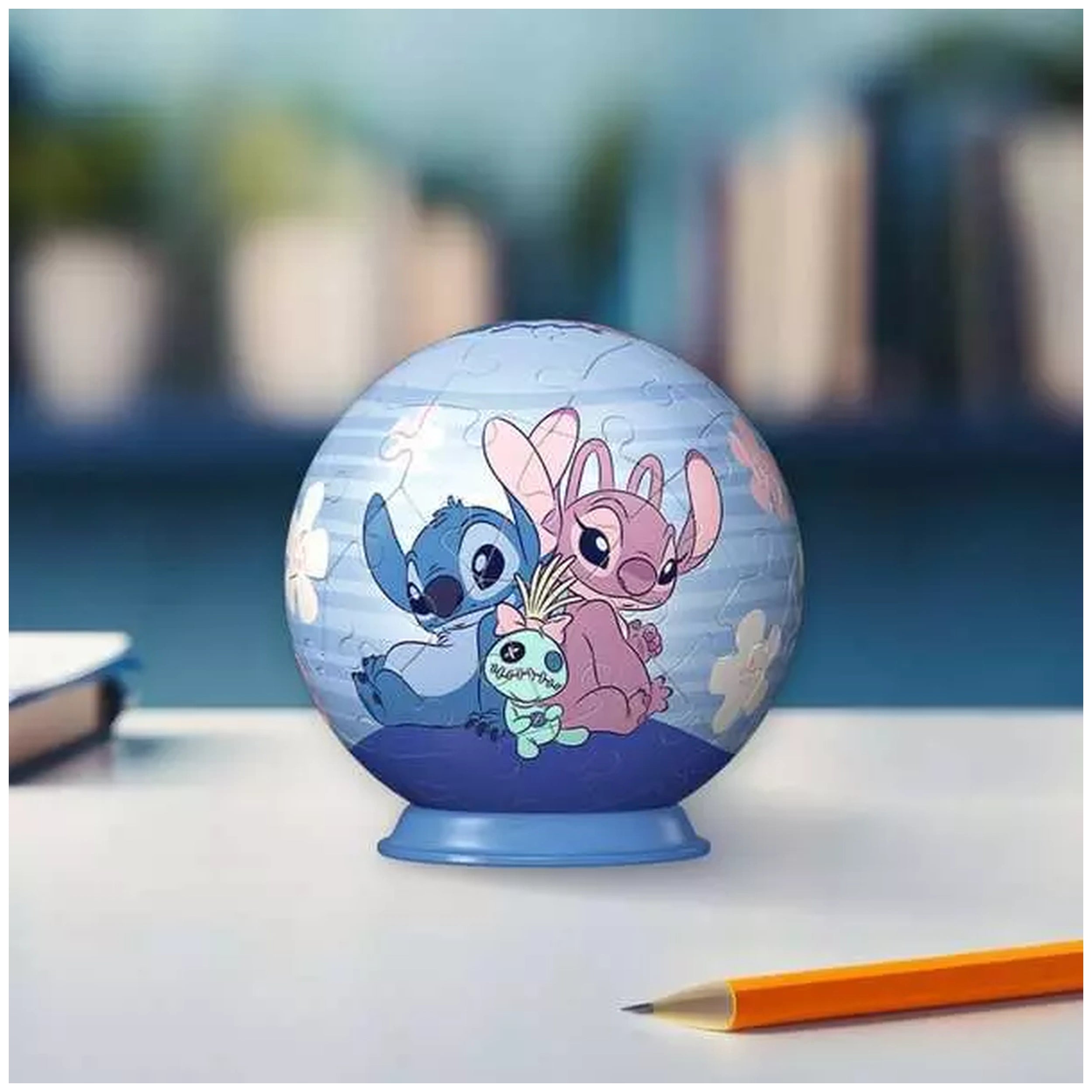 Ravensburger - Puzzle 3D Bola - Disney - Stitch - Angel - Figuras de Acción