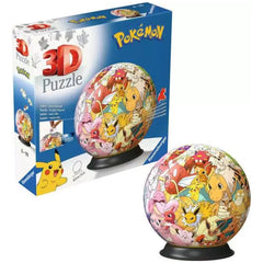 Ravensburger - Puzzle 3D Bola Pokémon Región Kanto Figuras de Acción