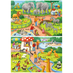Ravensburger - Un Día en el Zoológico - 2x24 Piezas - Rompecabezas