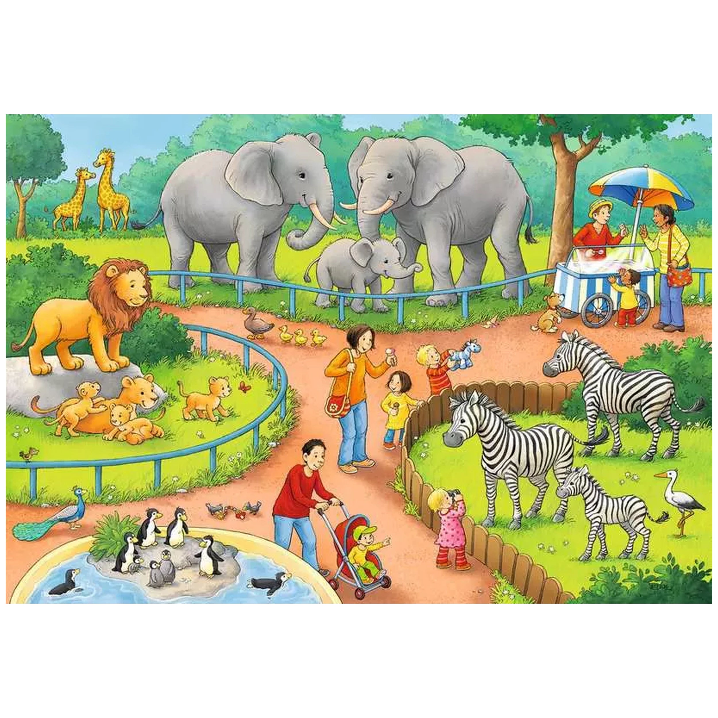 Ravensburger - Un Día en el Zoológico - 2x24 Piezas - Rompecabezas