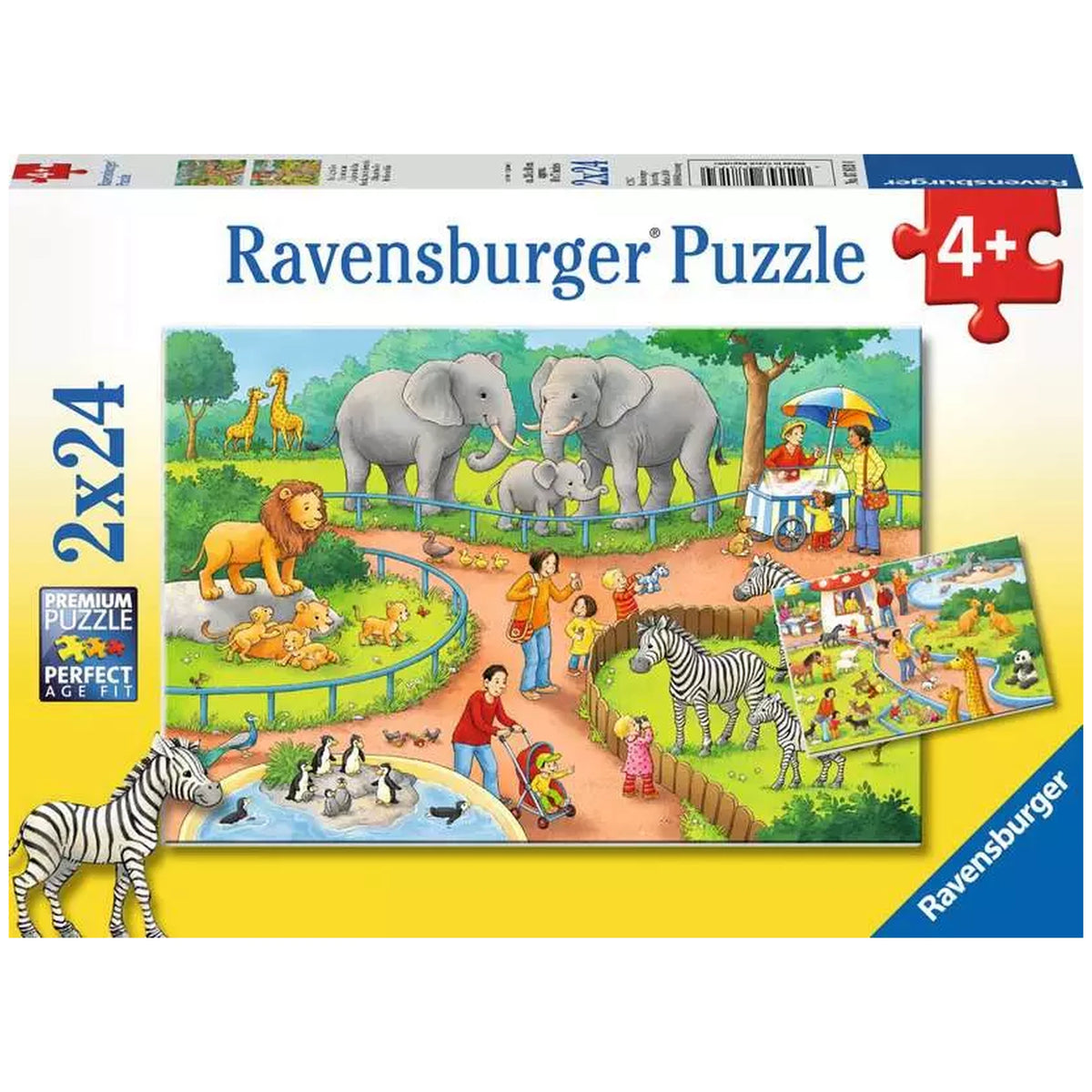 Ravensburger - Un Día en el Zoológico - 2x24 Piezas - Rompecabezas