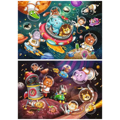 Ravensburger - Animales en el espacio - 2x12 piezas - Rompecabezas