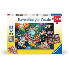 Ravensburger - Animales en el espacio - 2x12 piezas - Rompecabezas