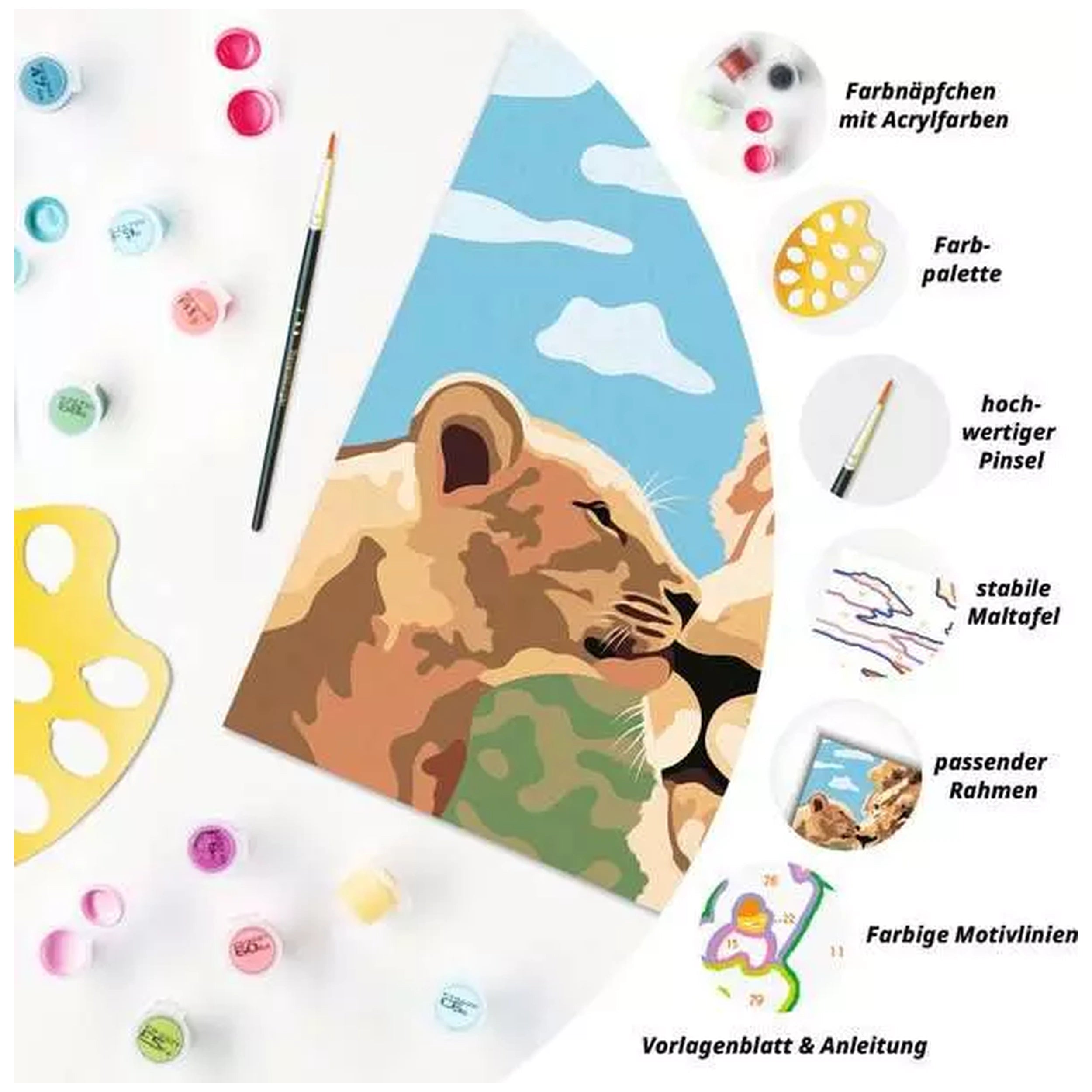 Ravensburger - CreArt Animales León con Cachorro - Artes y Manualidades