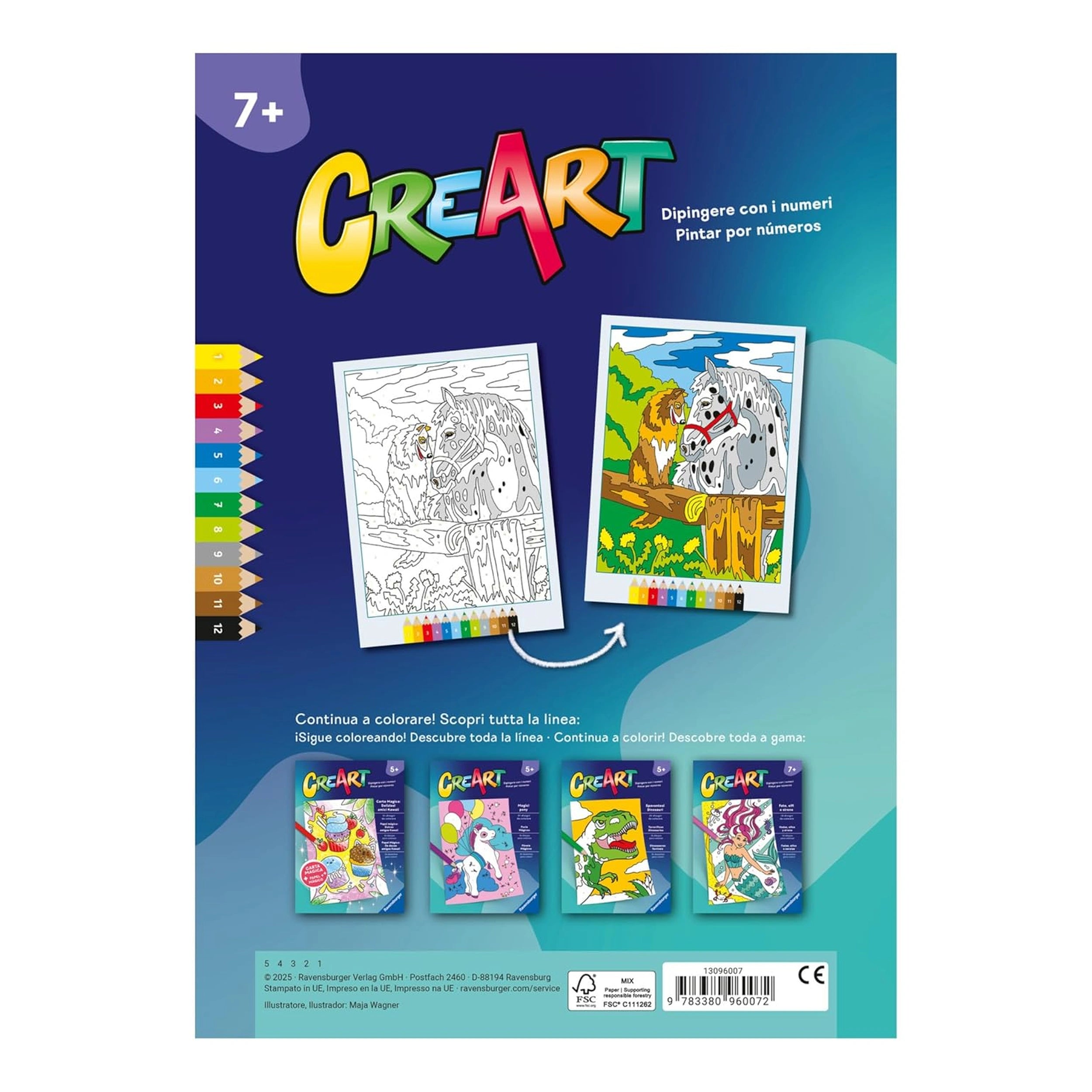 Ravensburger - CreArt - Libro de Colorear Creativo - Caballos - Artes y Manualidades