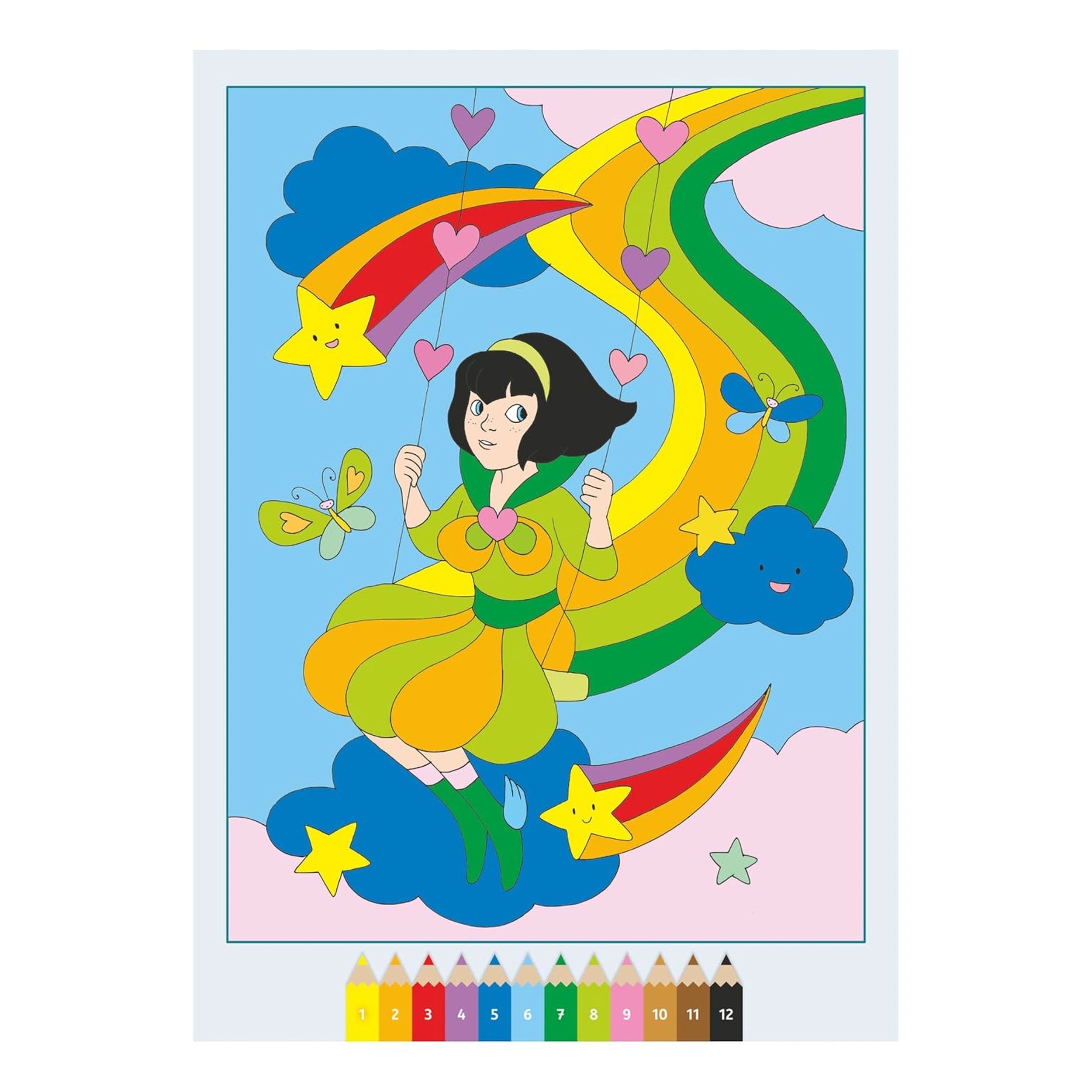 Ravensburger - CreArt - Libro de Colorear Creativo - Tierra del Arcoíris Mágico - Artes y Manualidades