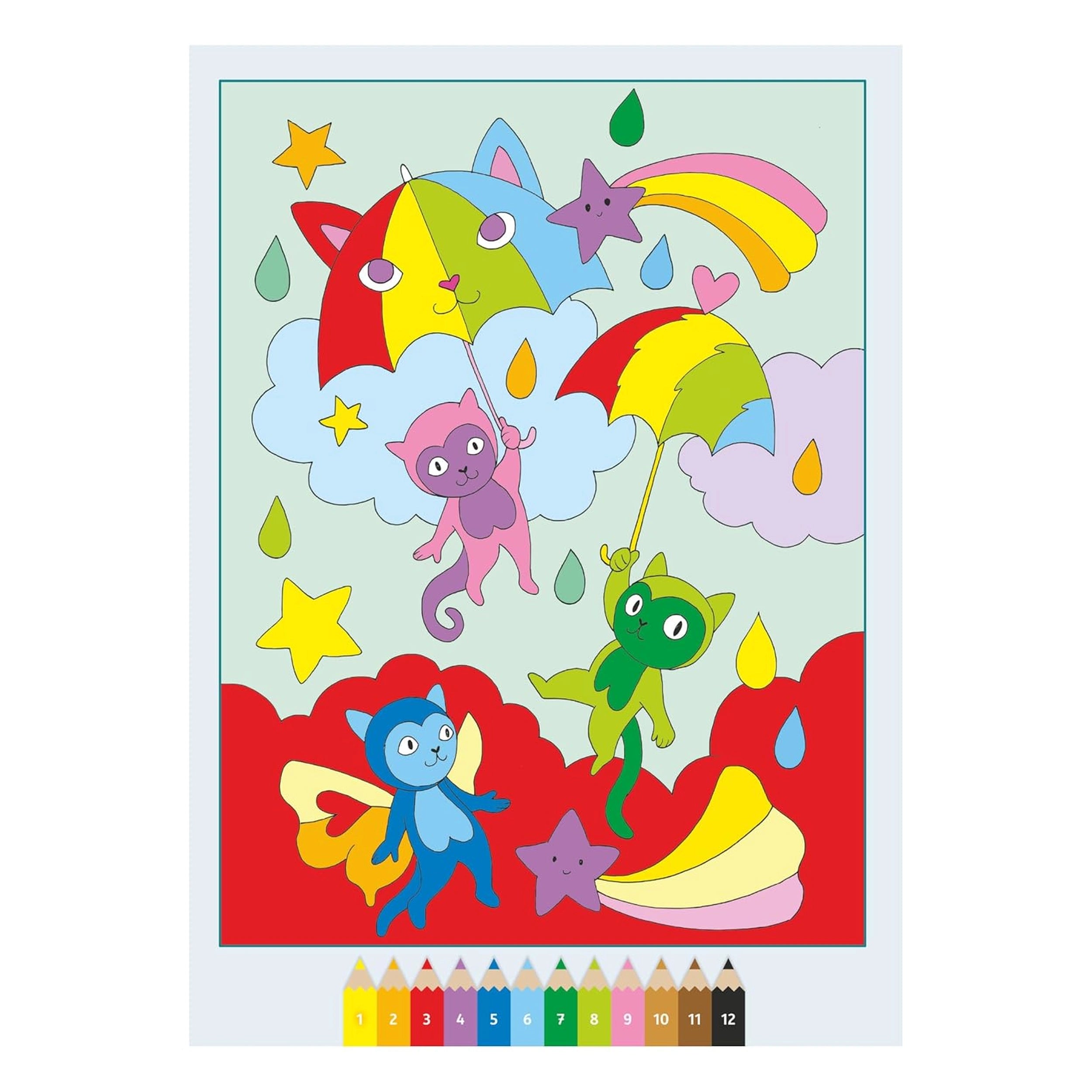 Ravensburger - CreArt - Libro de Colorear Creativo - Tierra del Arcoíris Mágico - Artes y Manualidades