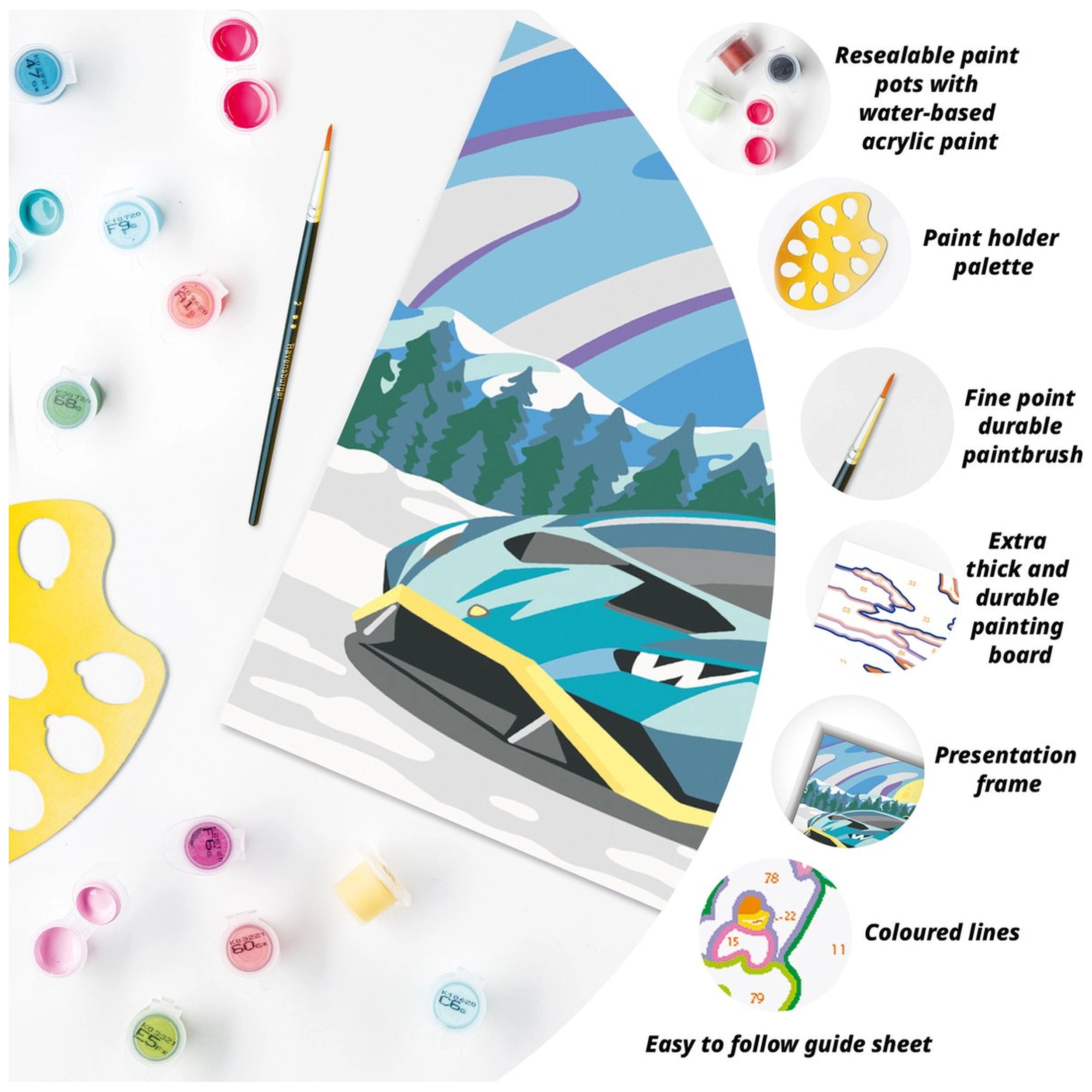 Ravensburger - Creart Blue Lamborghini - Pintura por Números - Artes y Manualidades