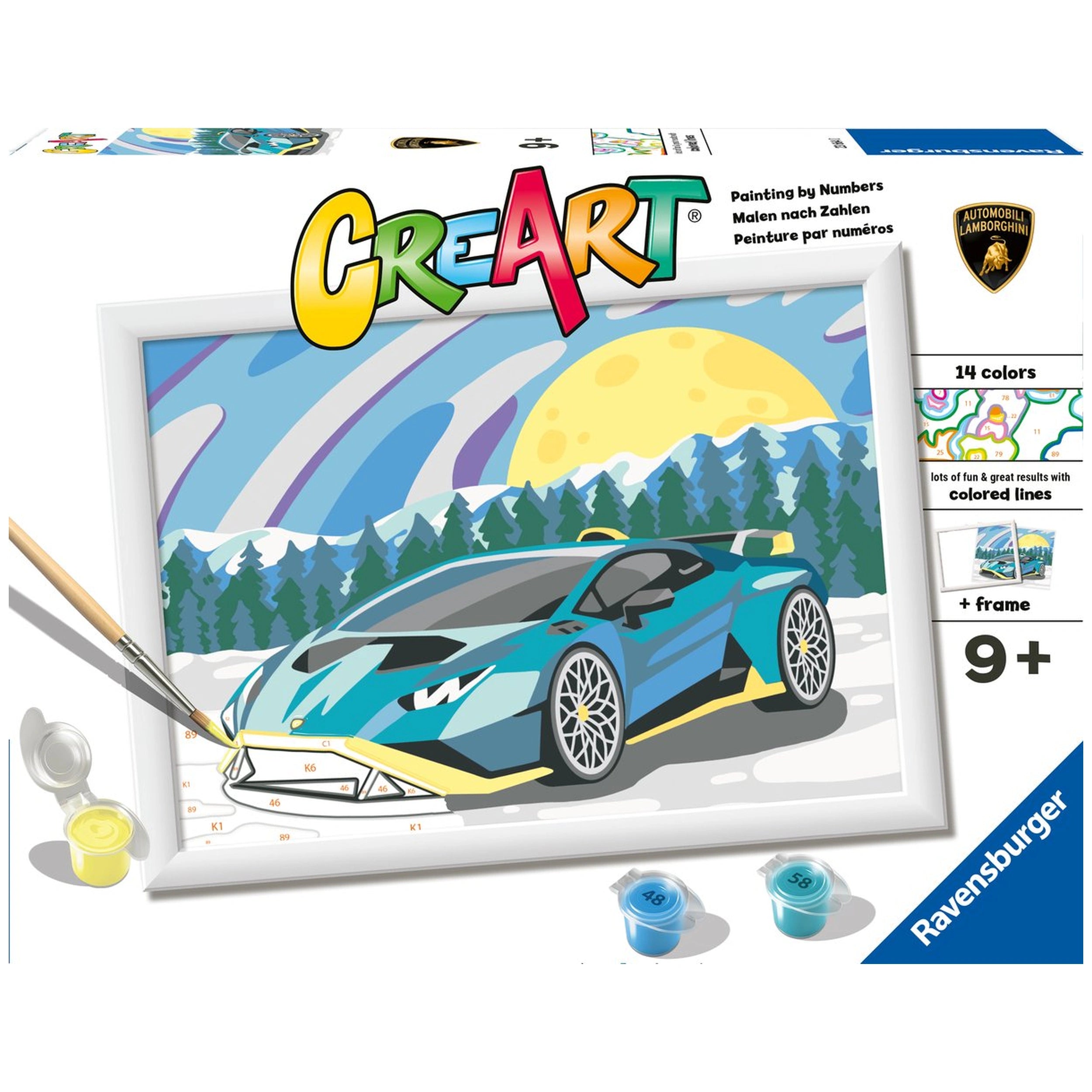 Ravensburger - Creart Blue Lamborghini - Pintura por Números - Artes y Manualidades
