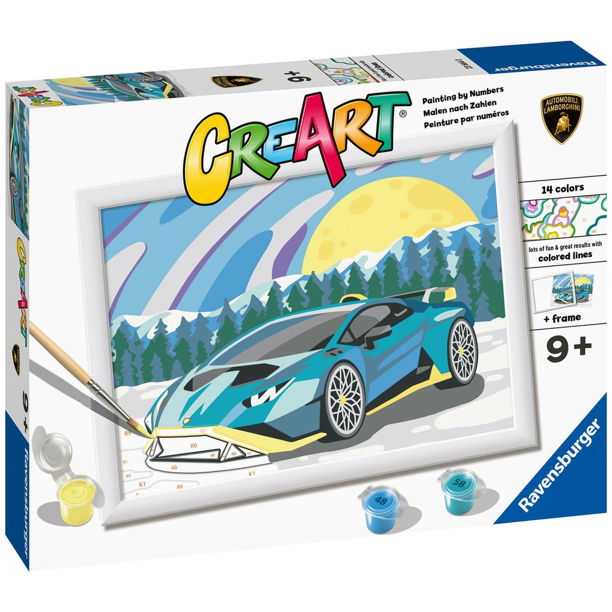 Ravensburger - Creart Blue Lamborghini - Pintura por Números - Artes y Manualidades